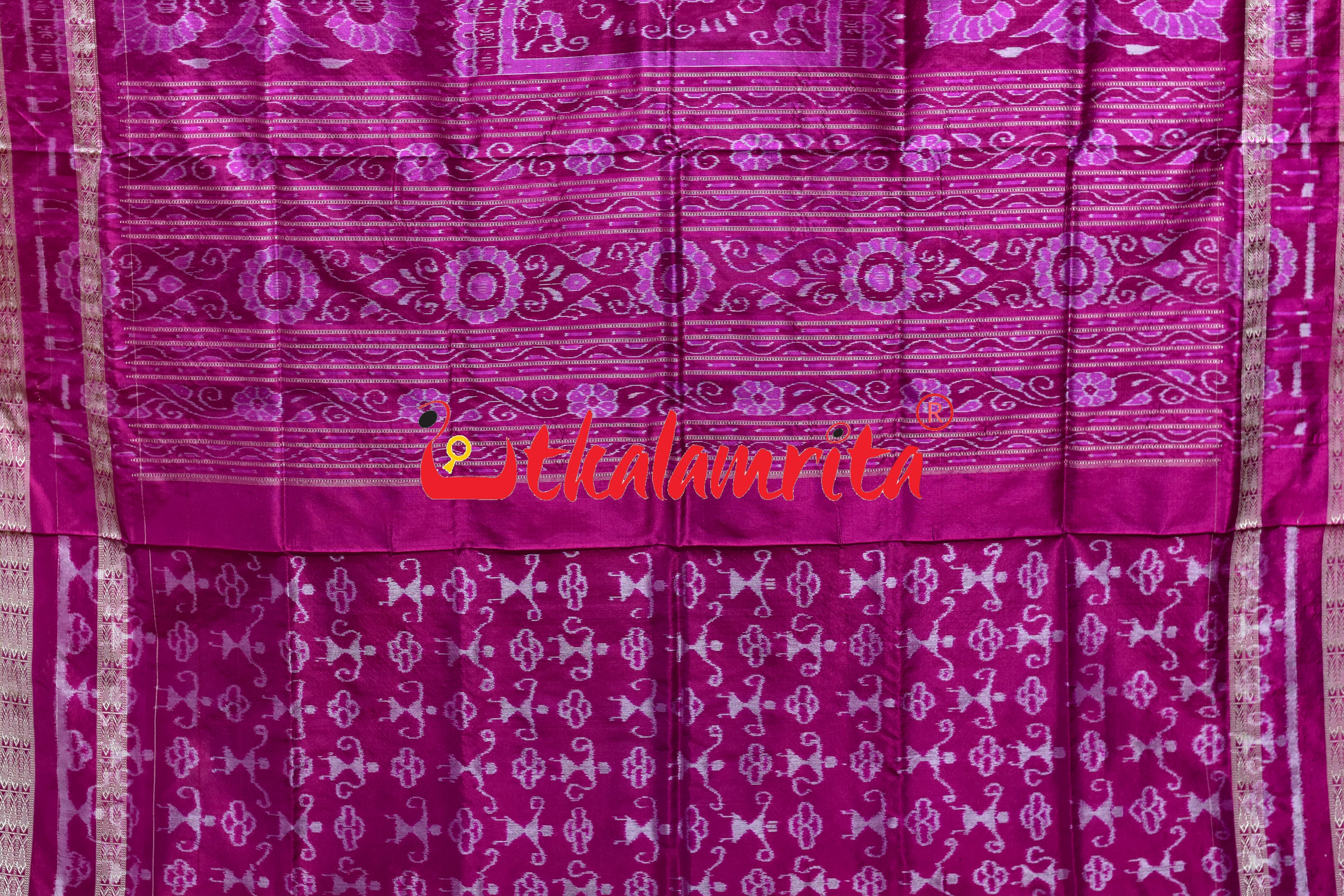 Sea Green 5 Kuthi Double Dhadi Sambalpuri Silk Saree