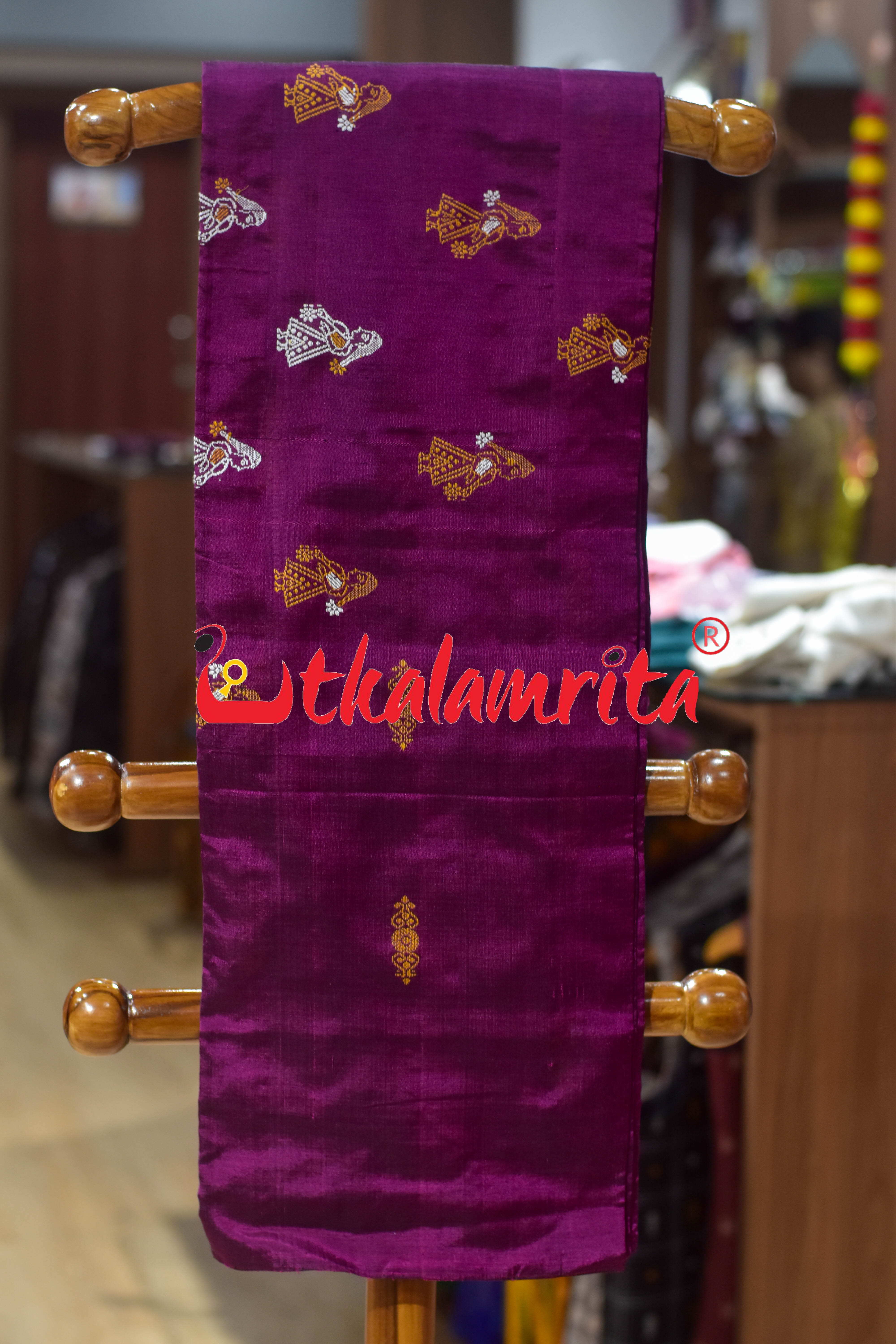 Magenta Yellow Doll Bomkai Bapta Dress Set