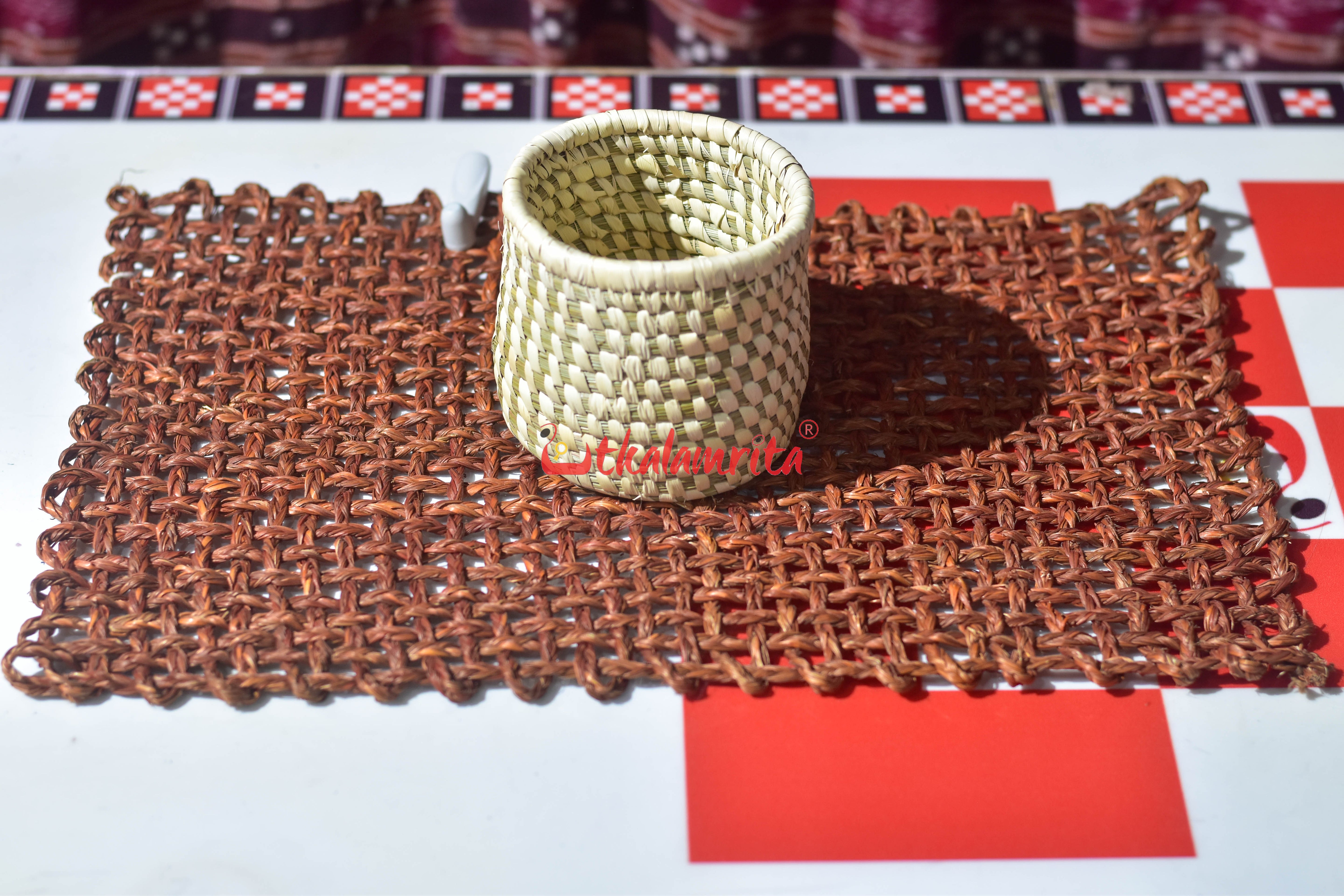 Sabai Grass Jali Mat Single Layer (Rust)