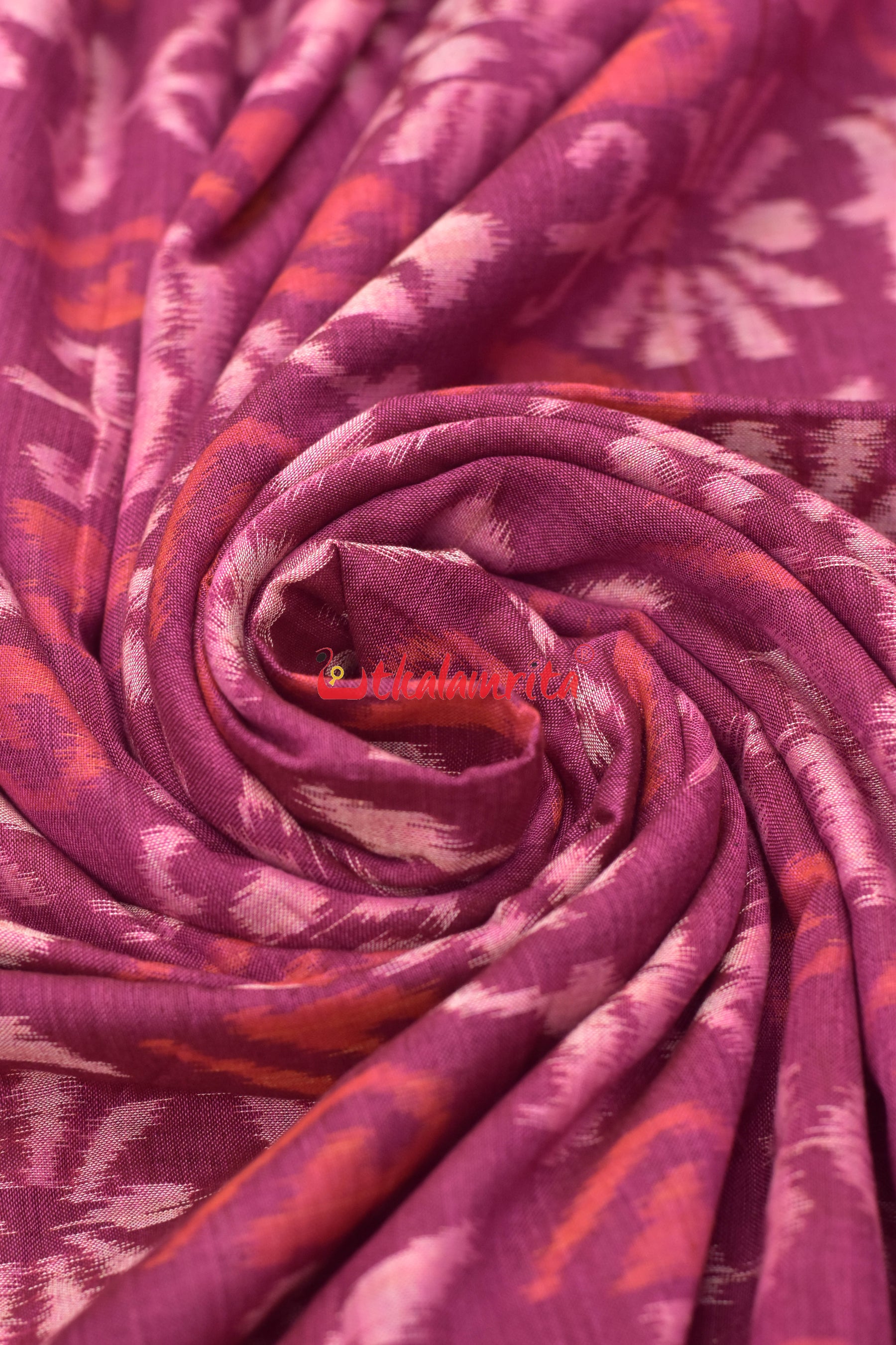 Magenta Flower Bandha Sambalpuri Cotton (Fabric)