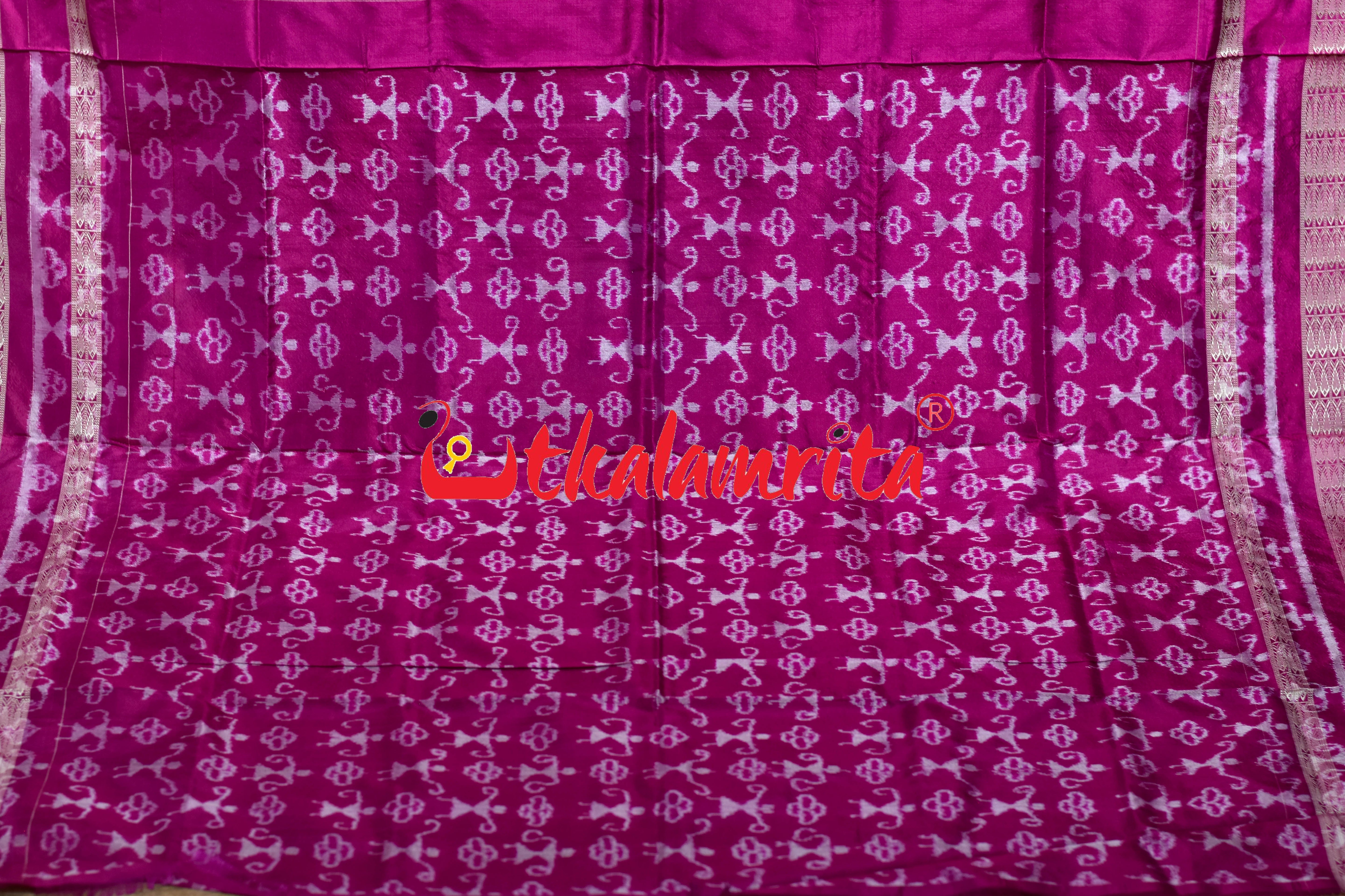 Sea Green 5 Kuthi Double Dhadi Sambalpuri Silk Saree
