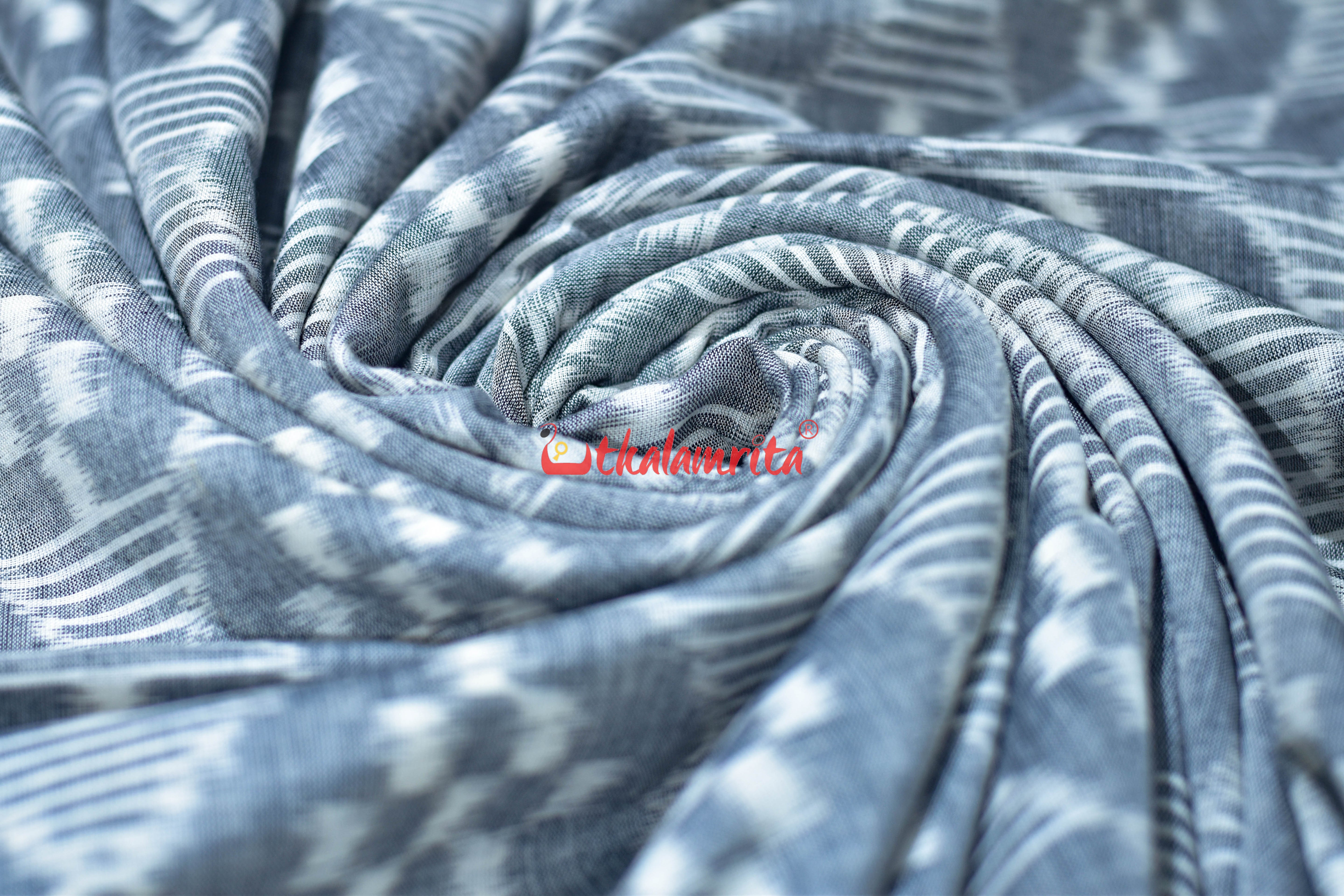 Grey Single Ikat Pasapali Cotton (Fabric)