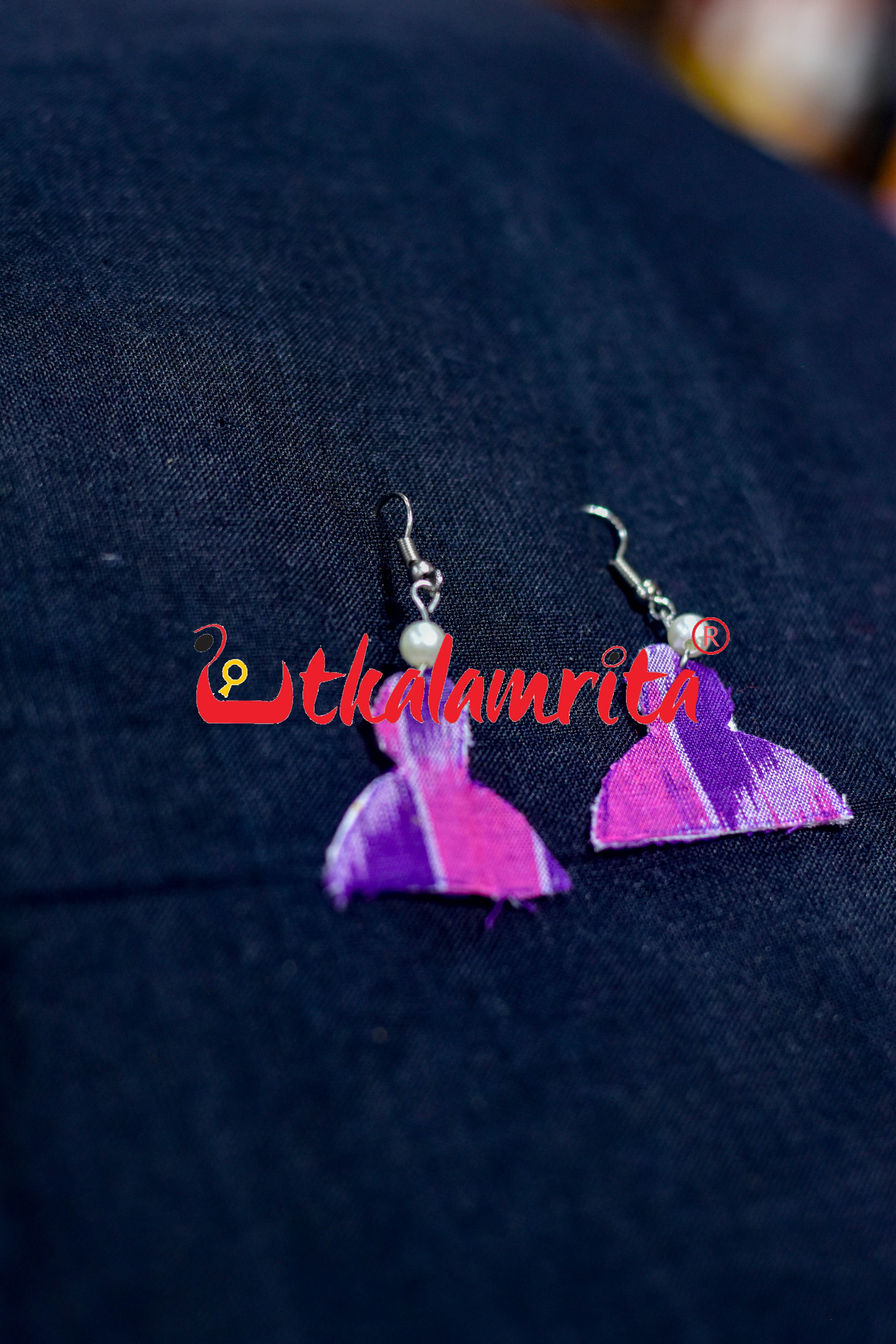 Half Human Purple Earrings
