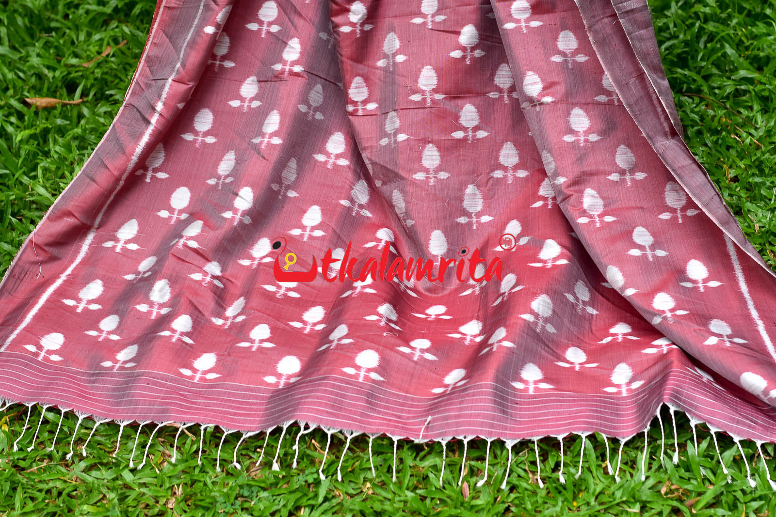 Lavender Flower Scot Khandua Silk Saree