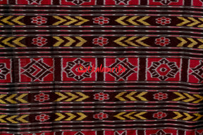 3D Border Red Phula Sambalpuri Cotton Saree