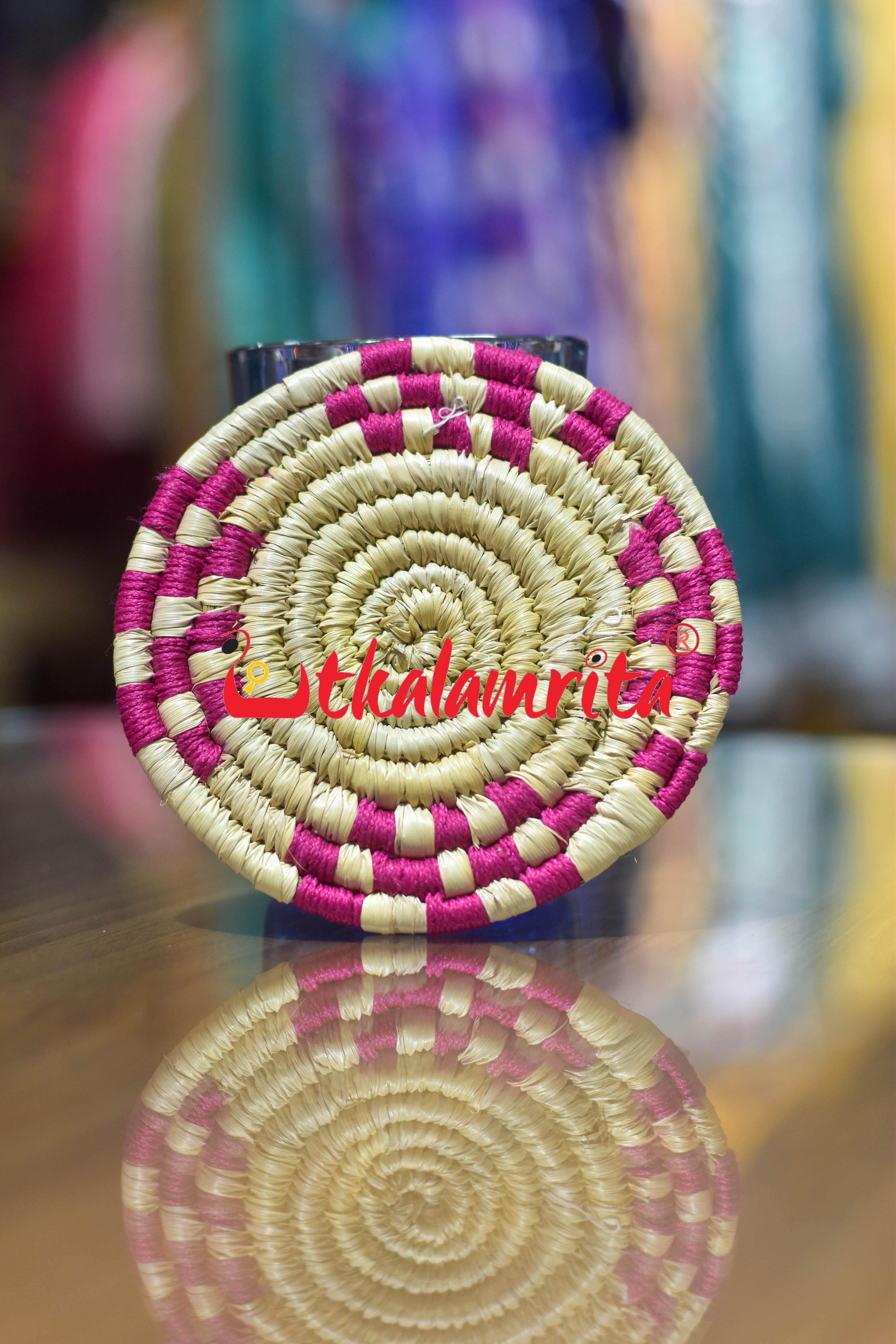 Sabai Grass Pink Binding Coaster