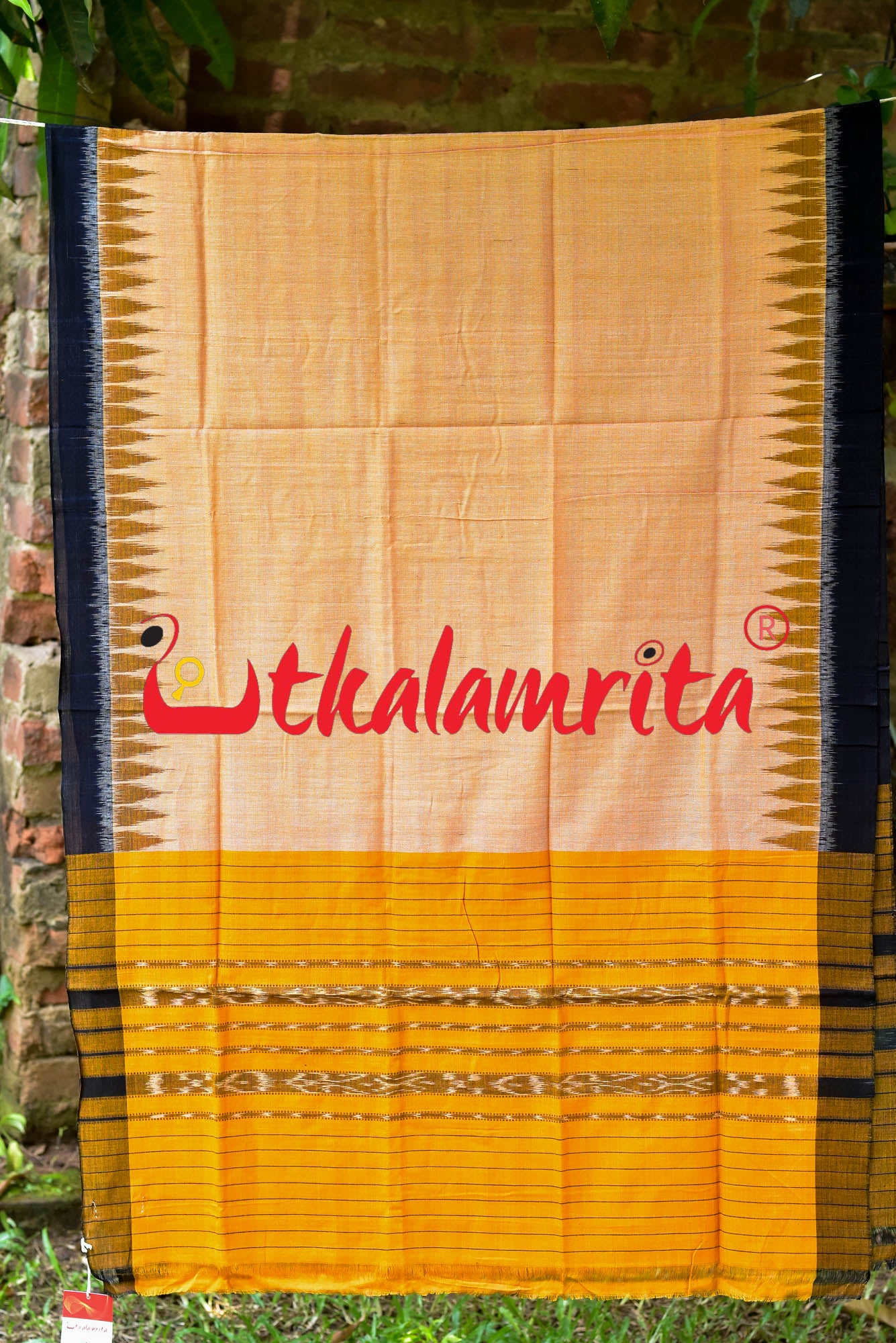 Yellow Black Ikat Dress Set