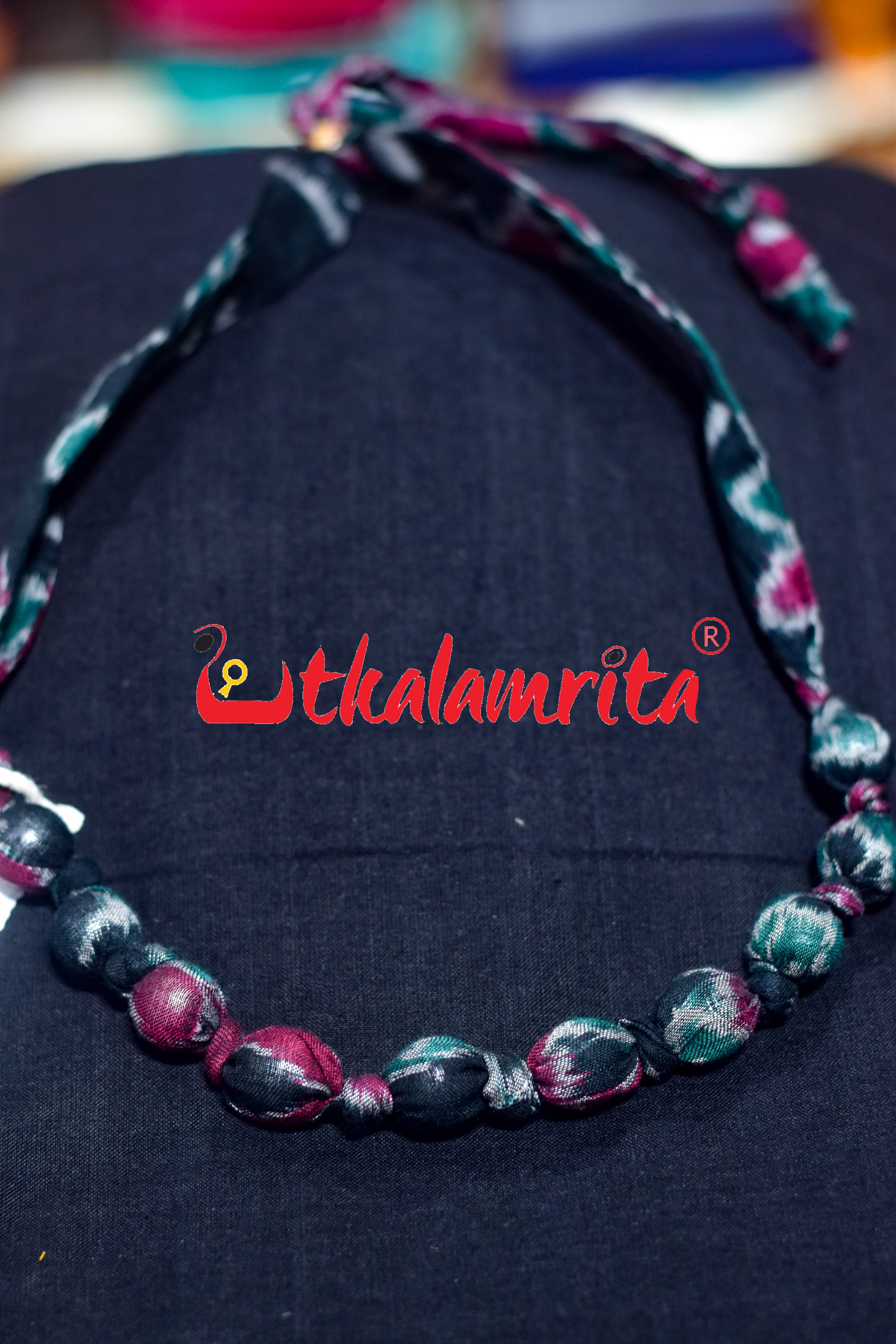 Black Round Balls Handloom (Necklace)