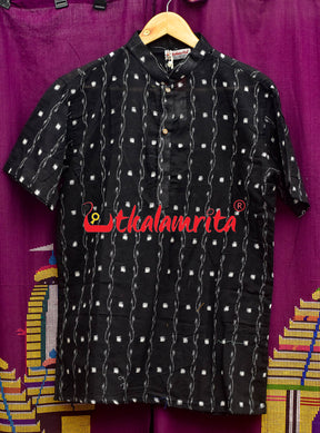 Black Pasapali Tipa Lata (Mens Half Kurta)