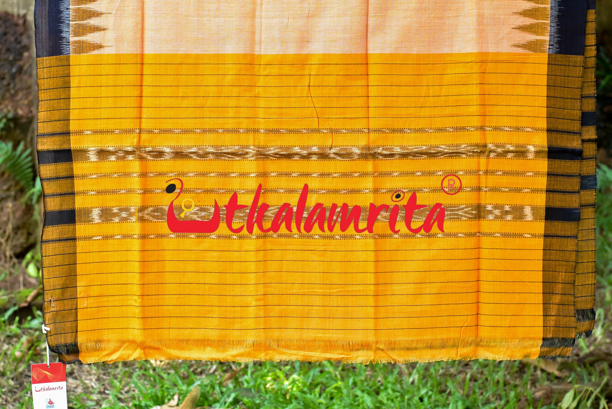 Yellow Black Ikat Dress Set