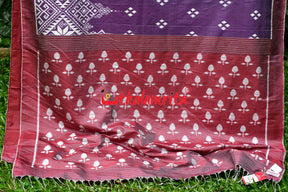 Lavender Flower Scot Khandua Silk Saree