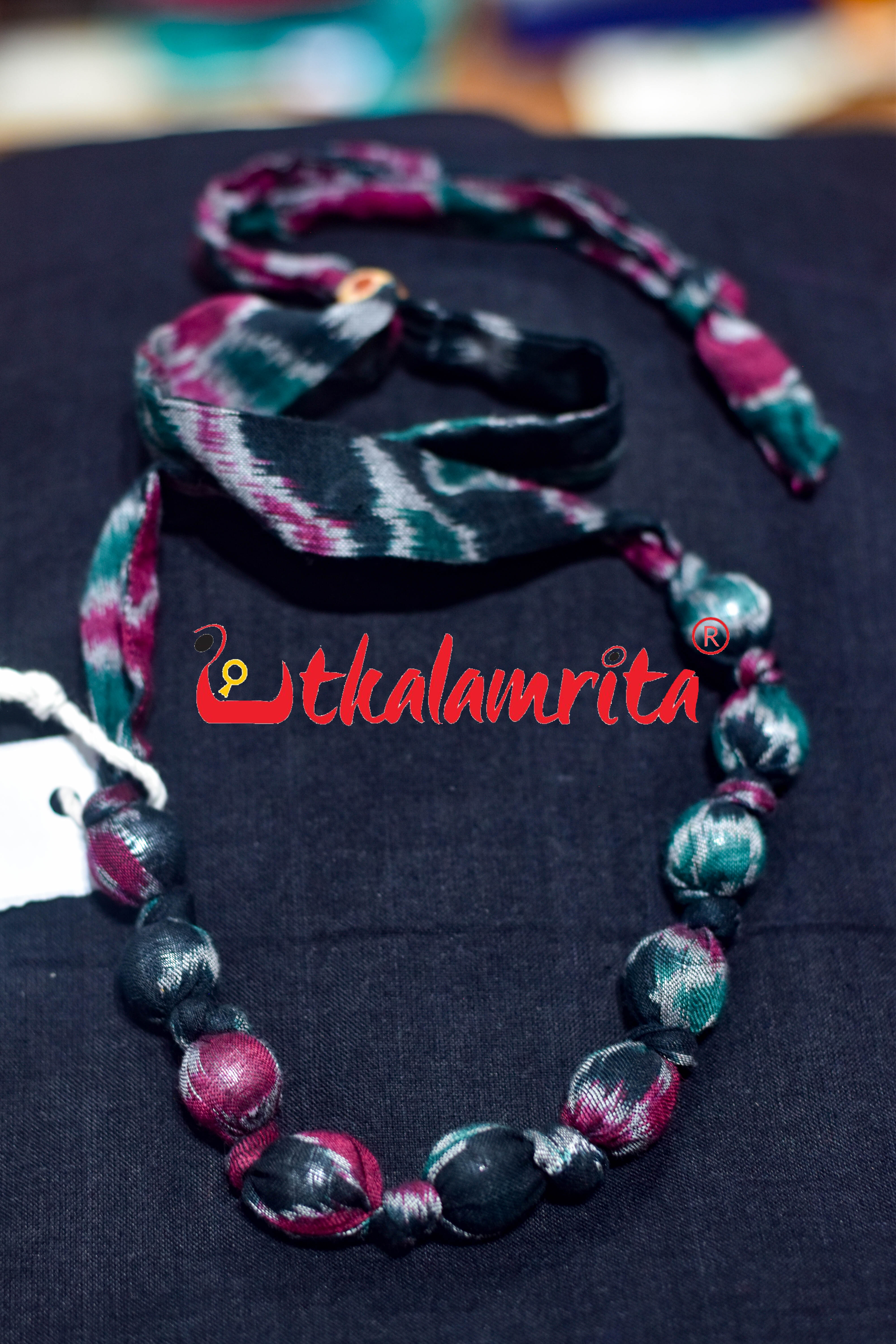Black Round Balls Handloom (Necklace)