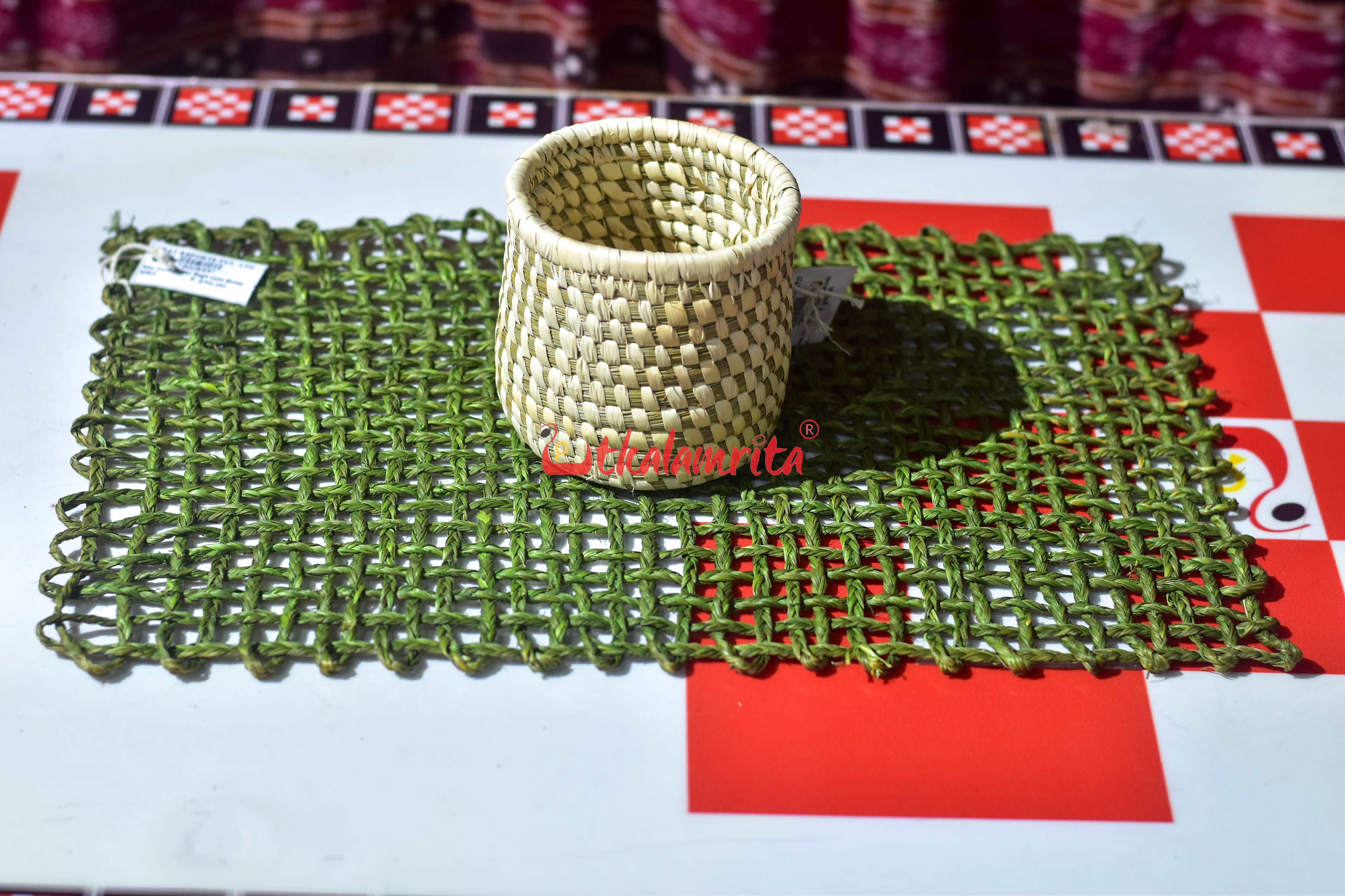 Sabai Grass Jali Mat Single Layer (Green)