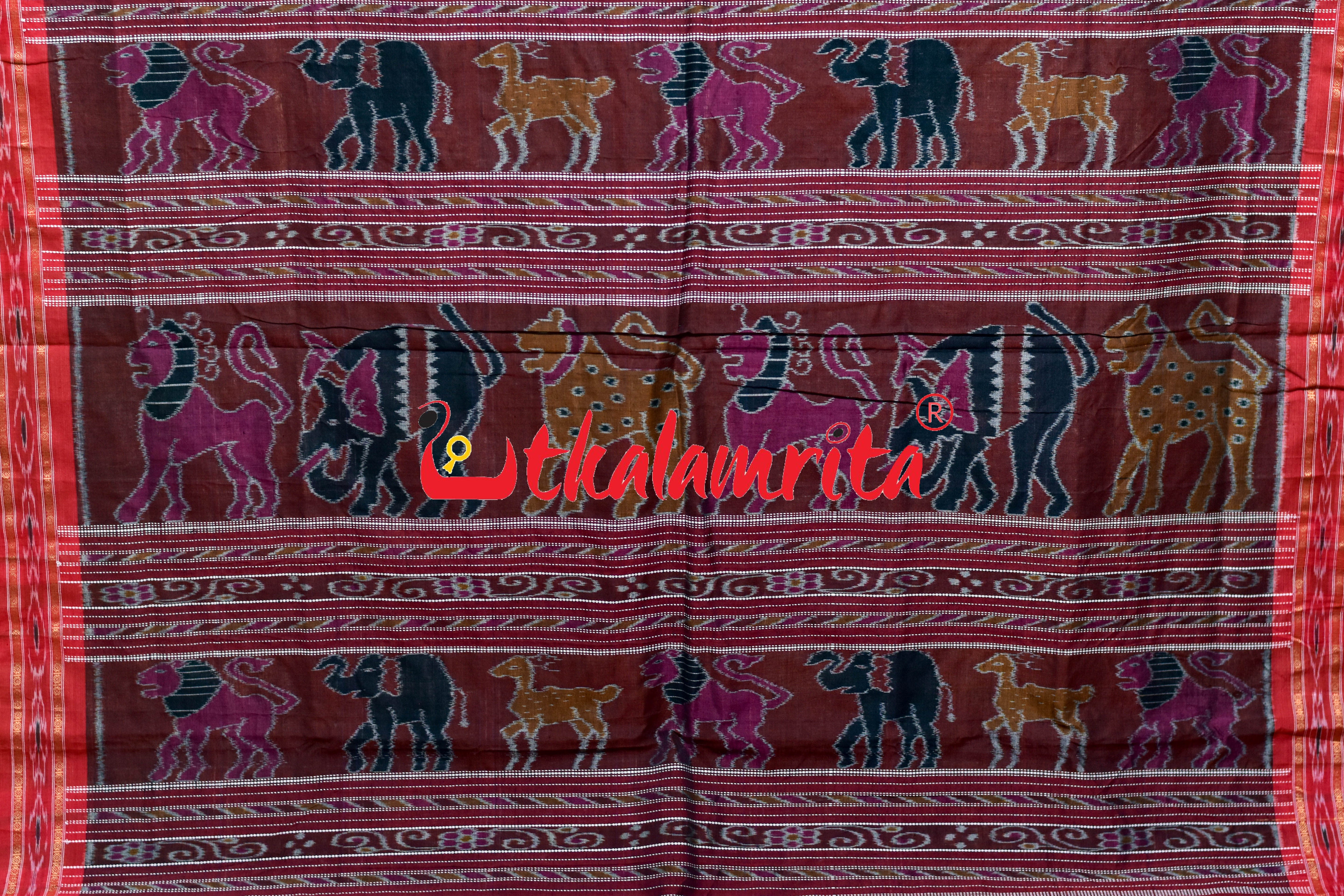 Green Black Red Border Nabakothi Cotton Saree