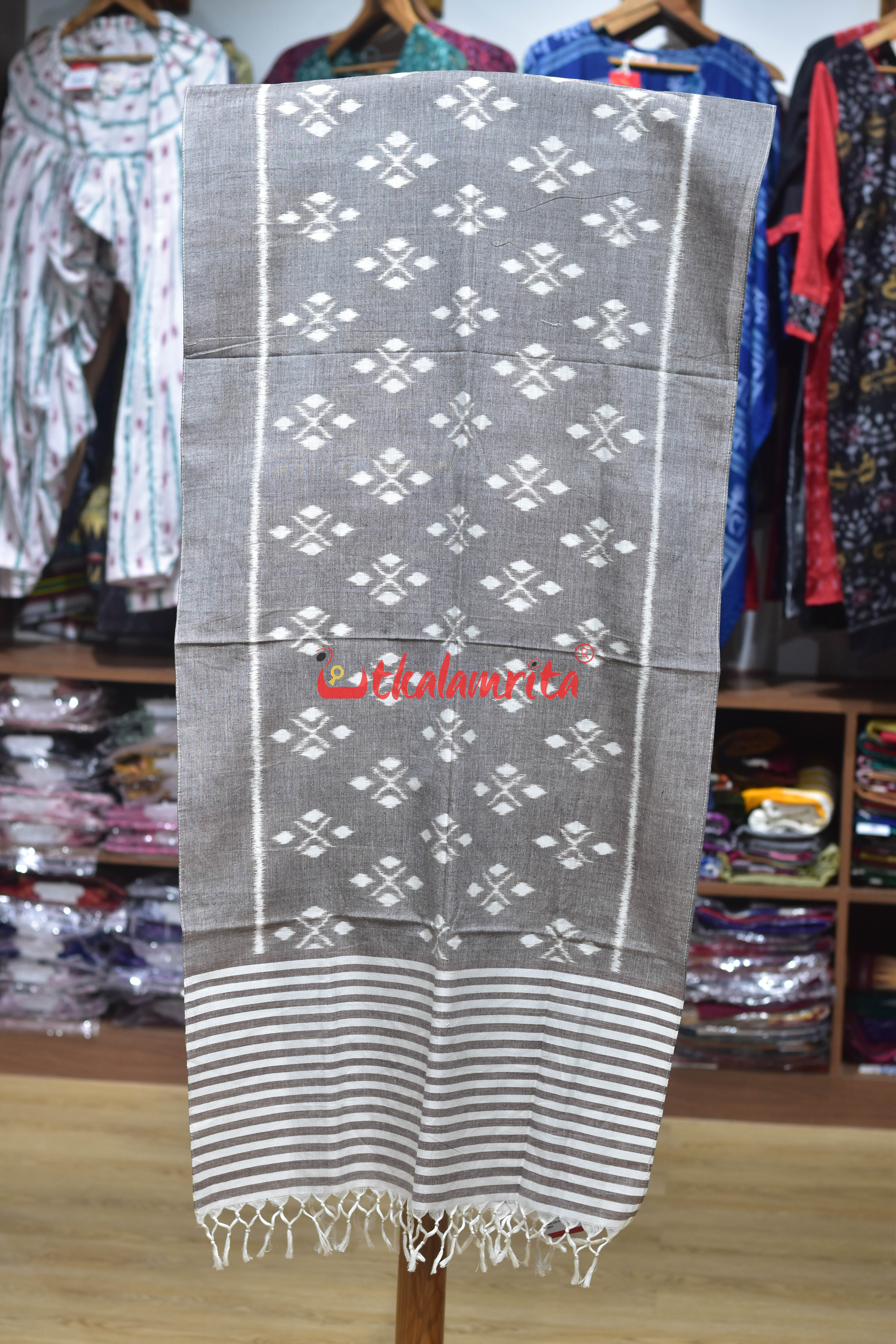 White Coffee Flower Thikiri Cotton Stole