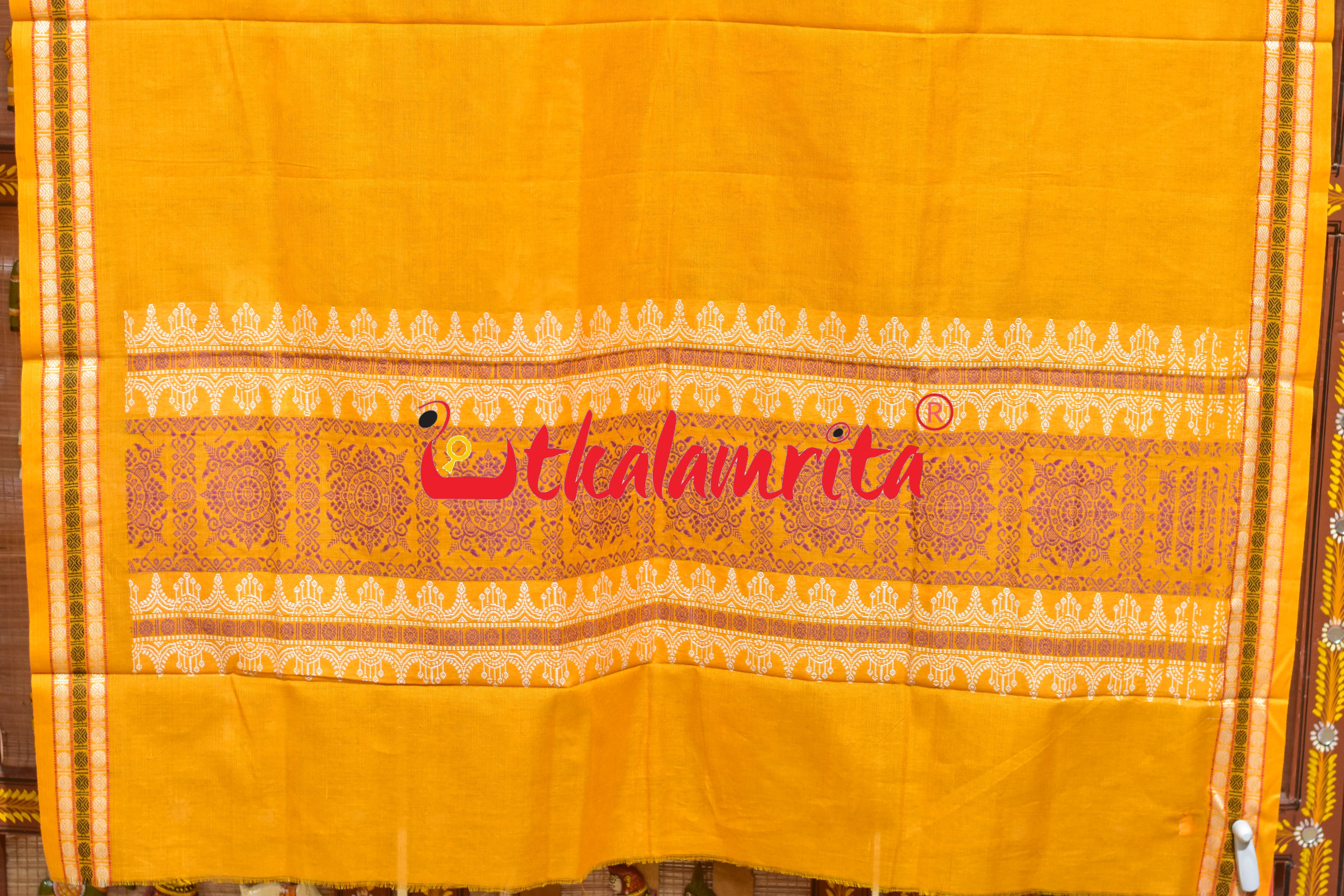 Magenta Yellow Doll Bomkai Bapta Dress Set