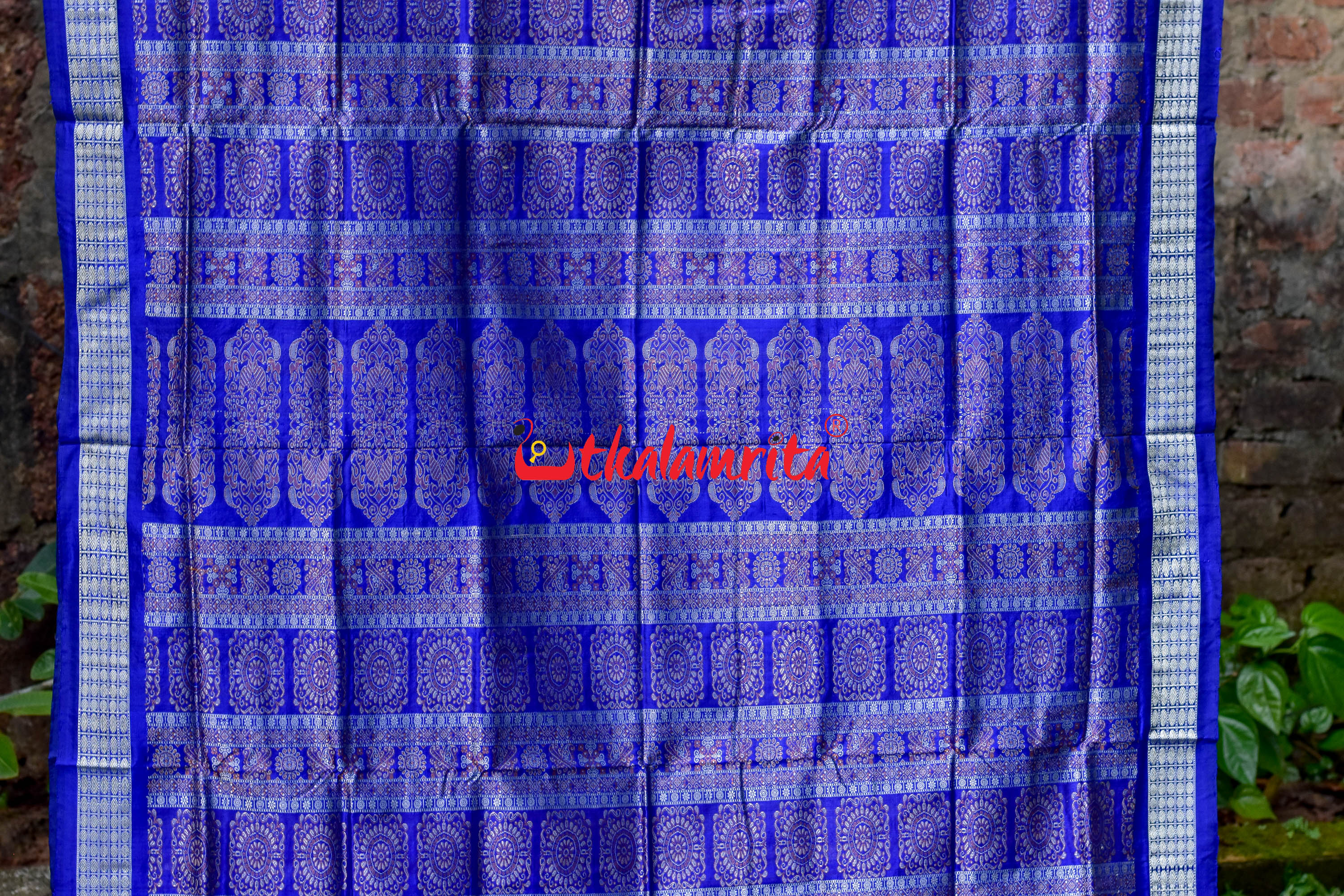 Chandan Blue Bomkai Silk Saree