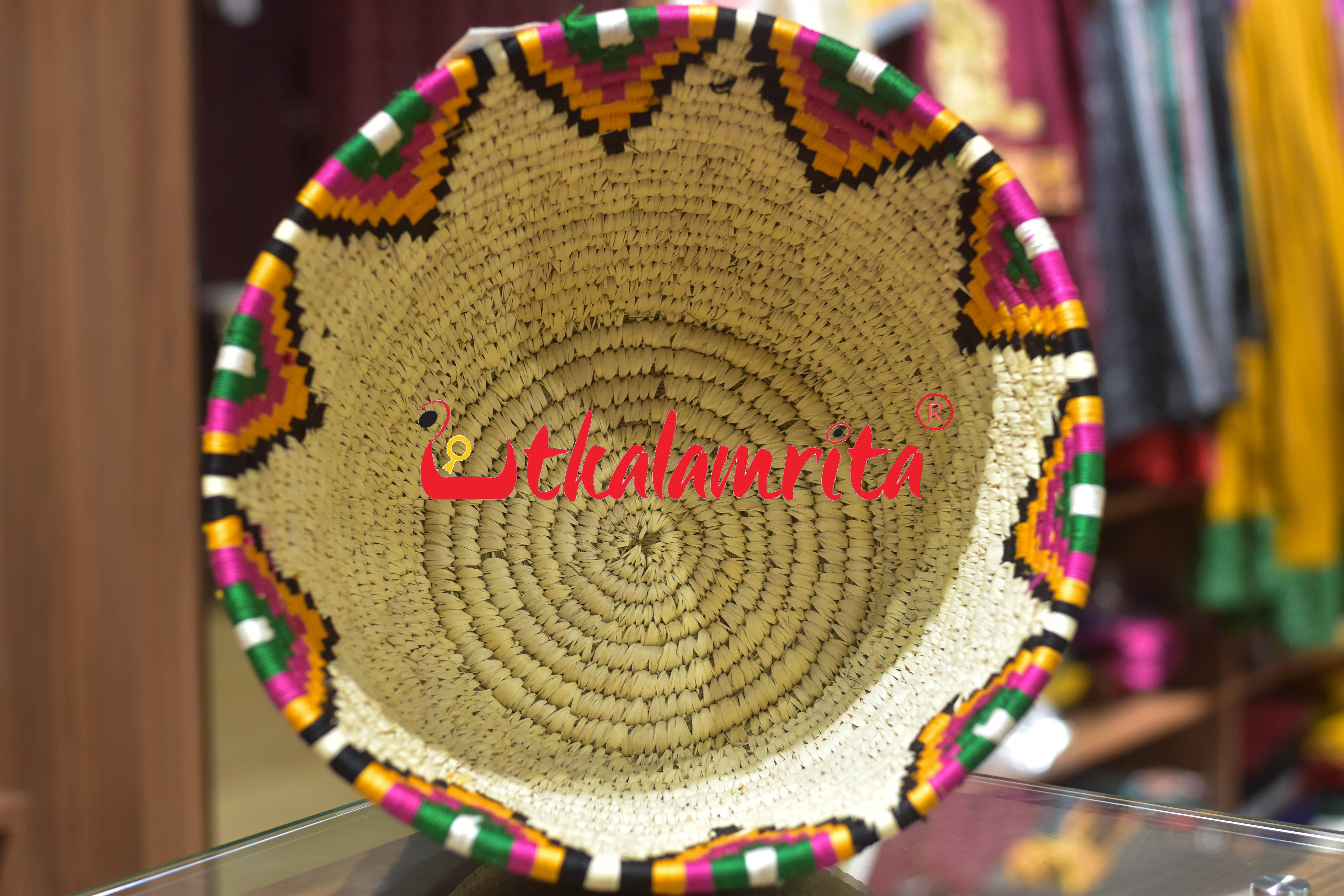 Sabai Grass Temple Design Oval Bowl