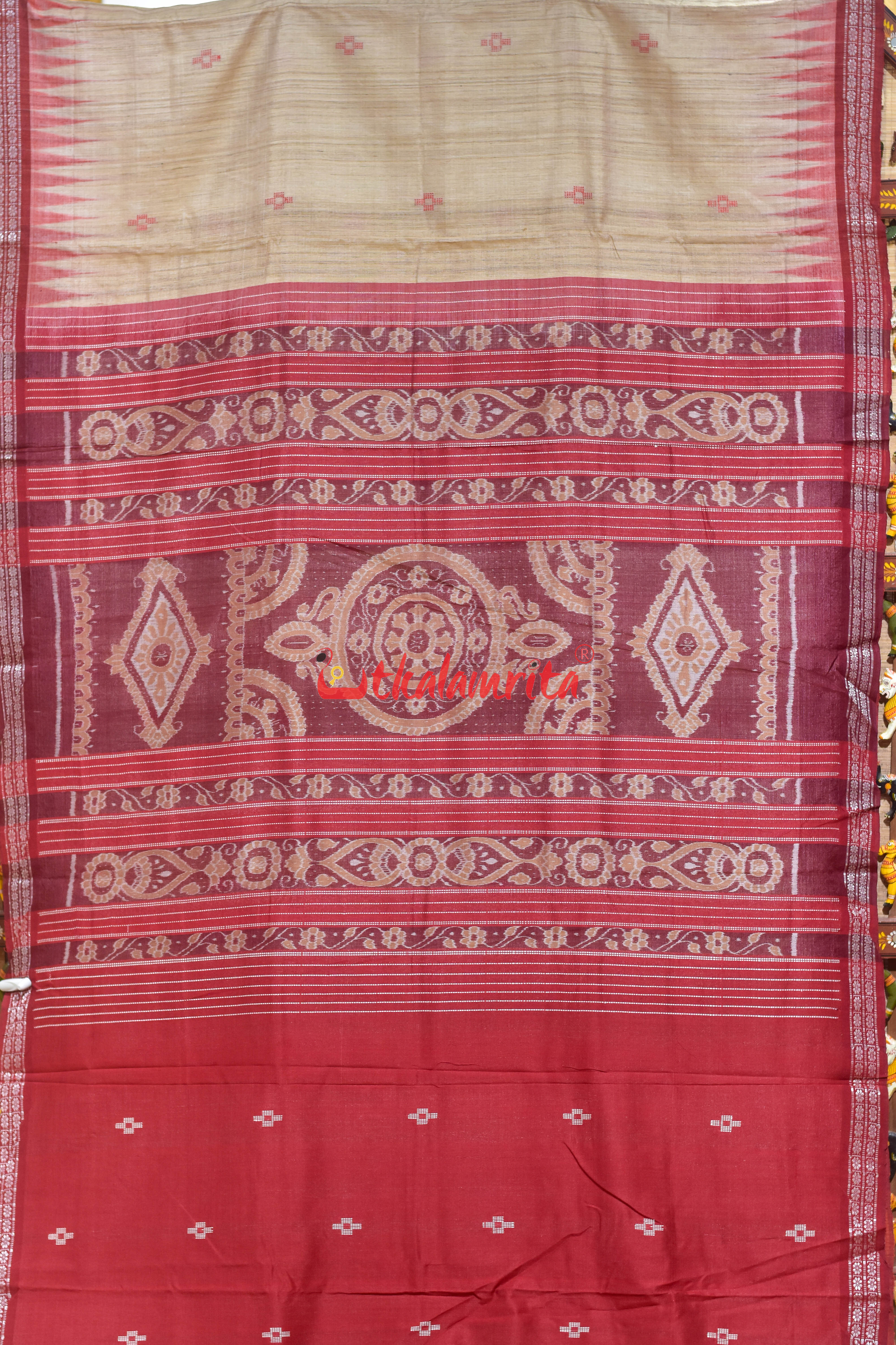 Natural Body Dobby Border Fine Gopalpur Tussar Silk Saree