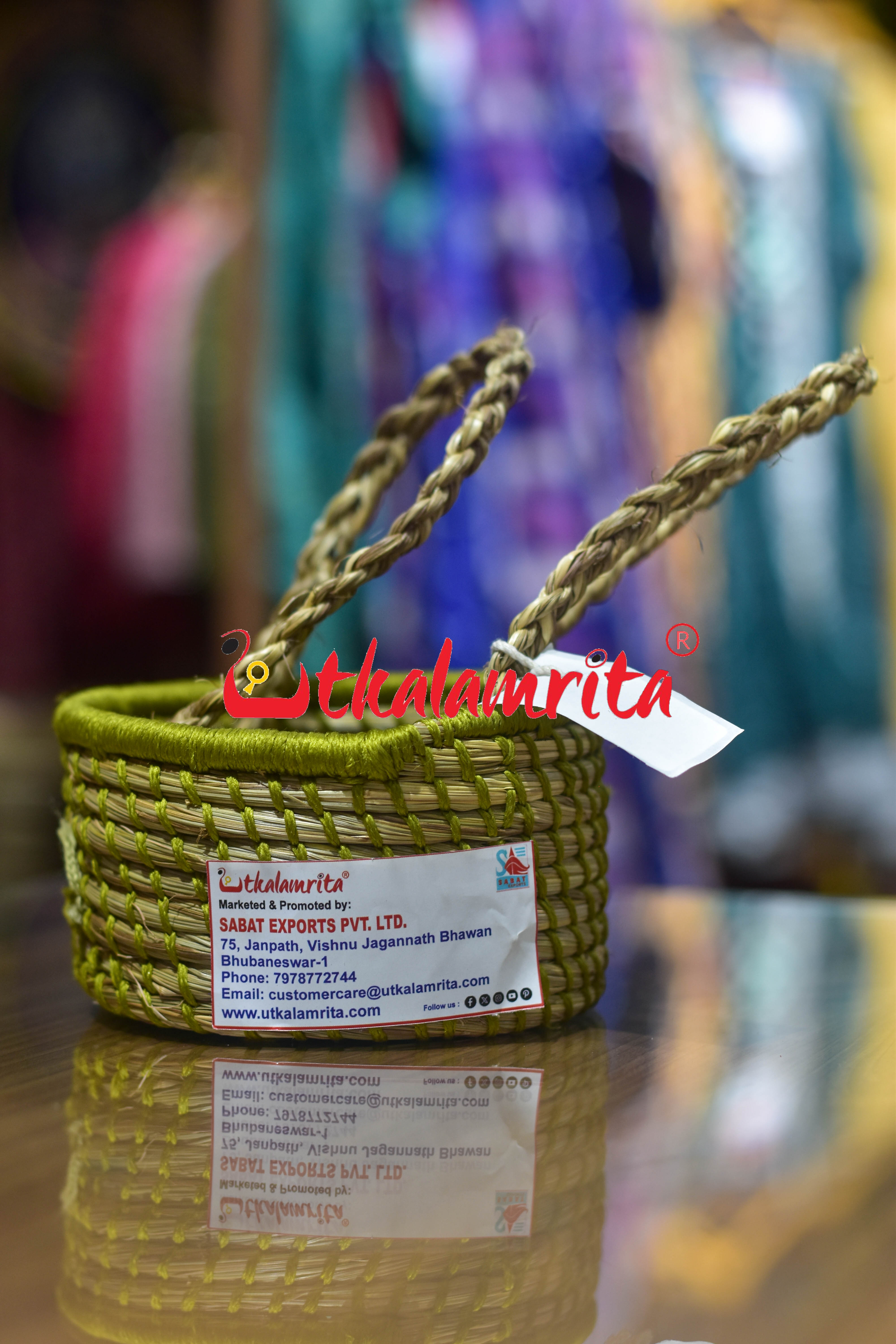 Sabai Grass Mini Thread Planter with Beni Handle