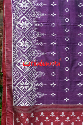 Lavender Flower Scot Khandua Silk Saree