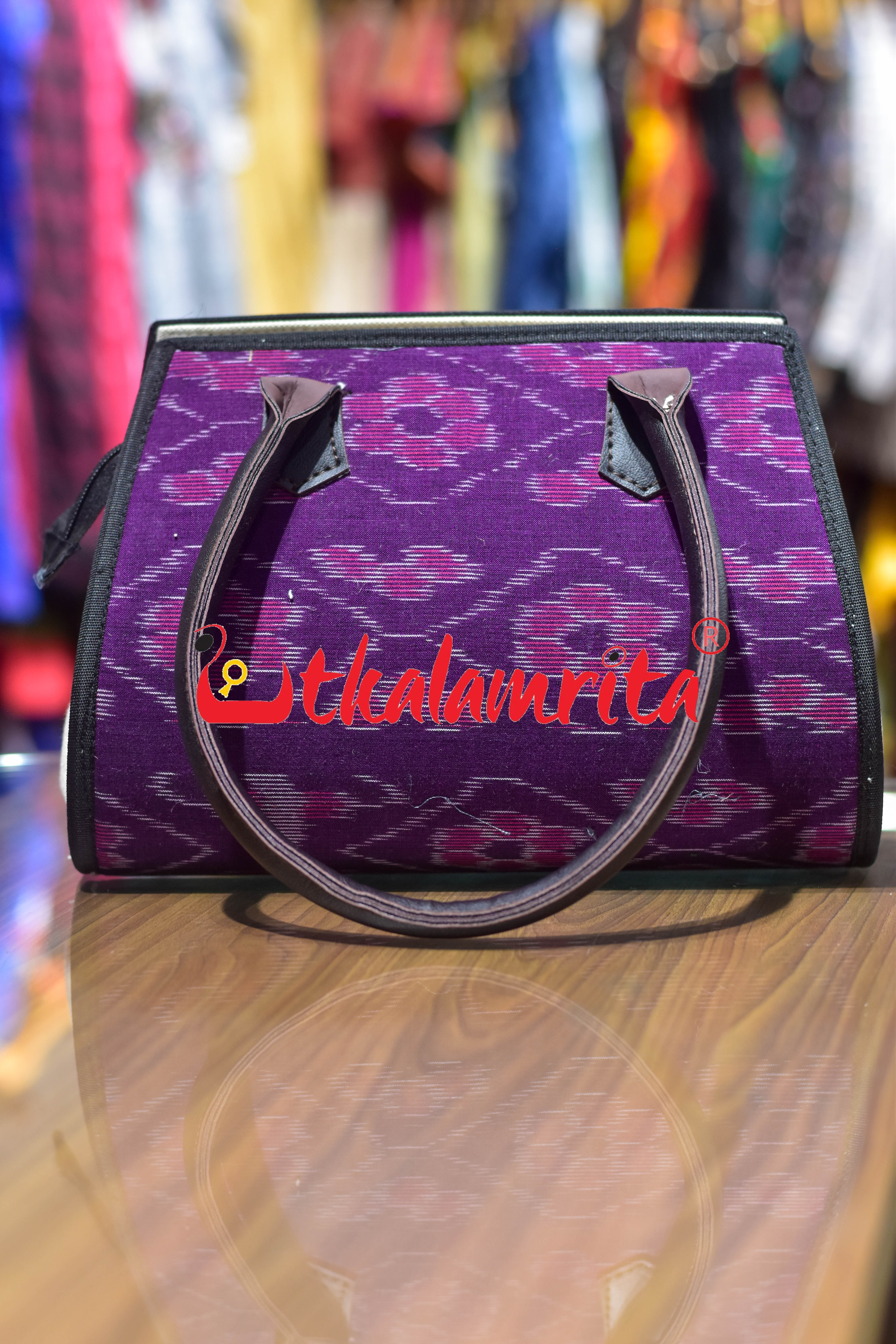 Purple Phula Bandha Trapezium Vanity Bag