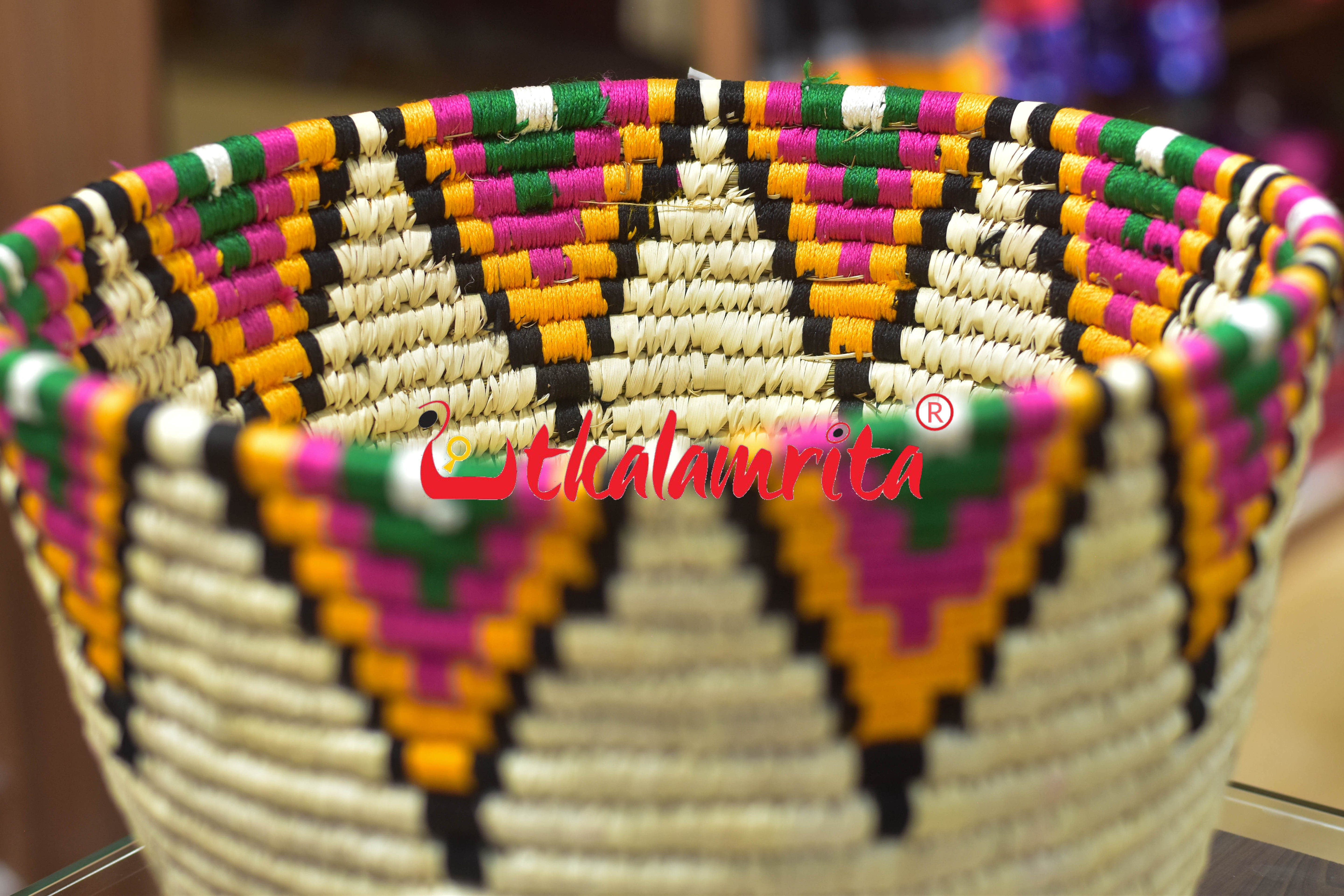Sabai Grass Temple Design Oval Bowl