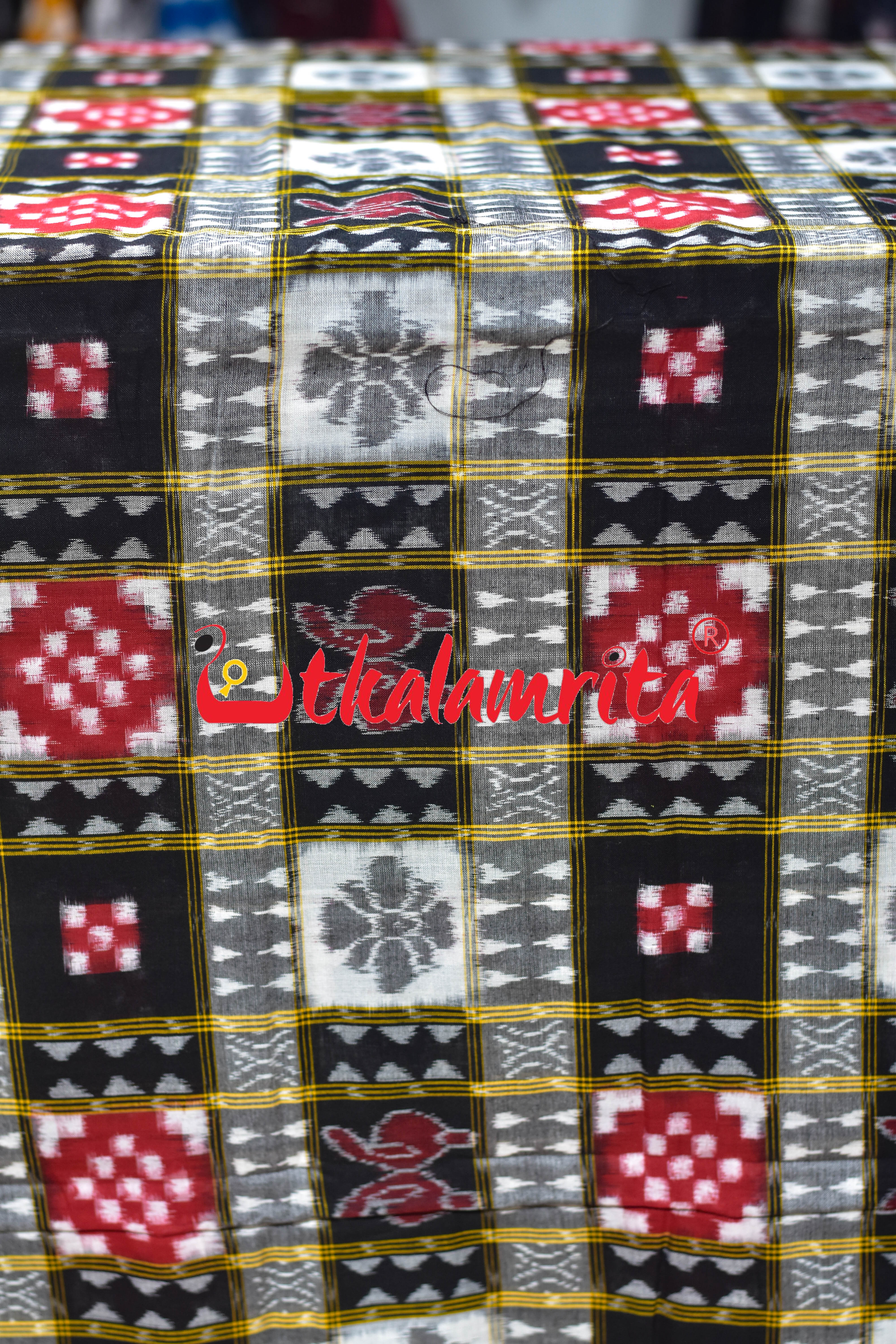 Red Black Sankha Phula Kothi Sambalpuri Cotton (Fabric)