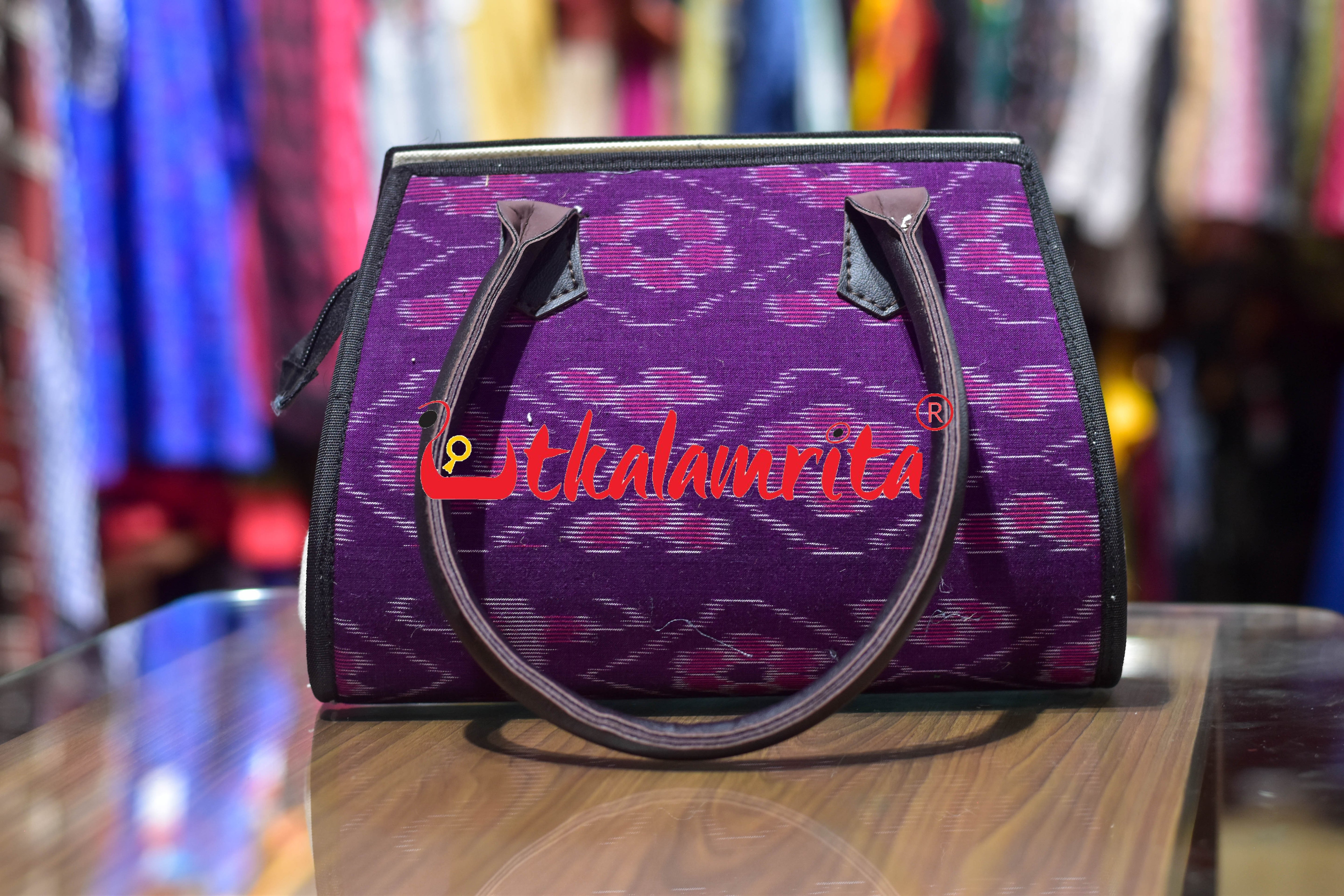 Purple Phula Bandha Trapezium Vanity Bag