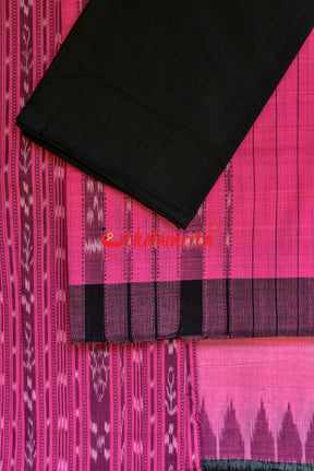Light Pink Black Ikat Dress Set