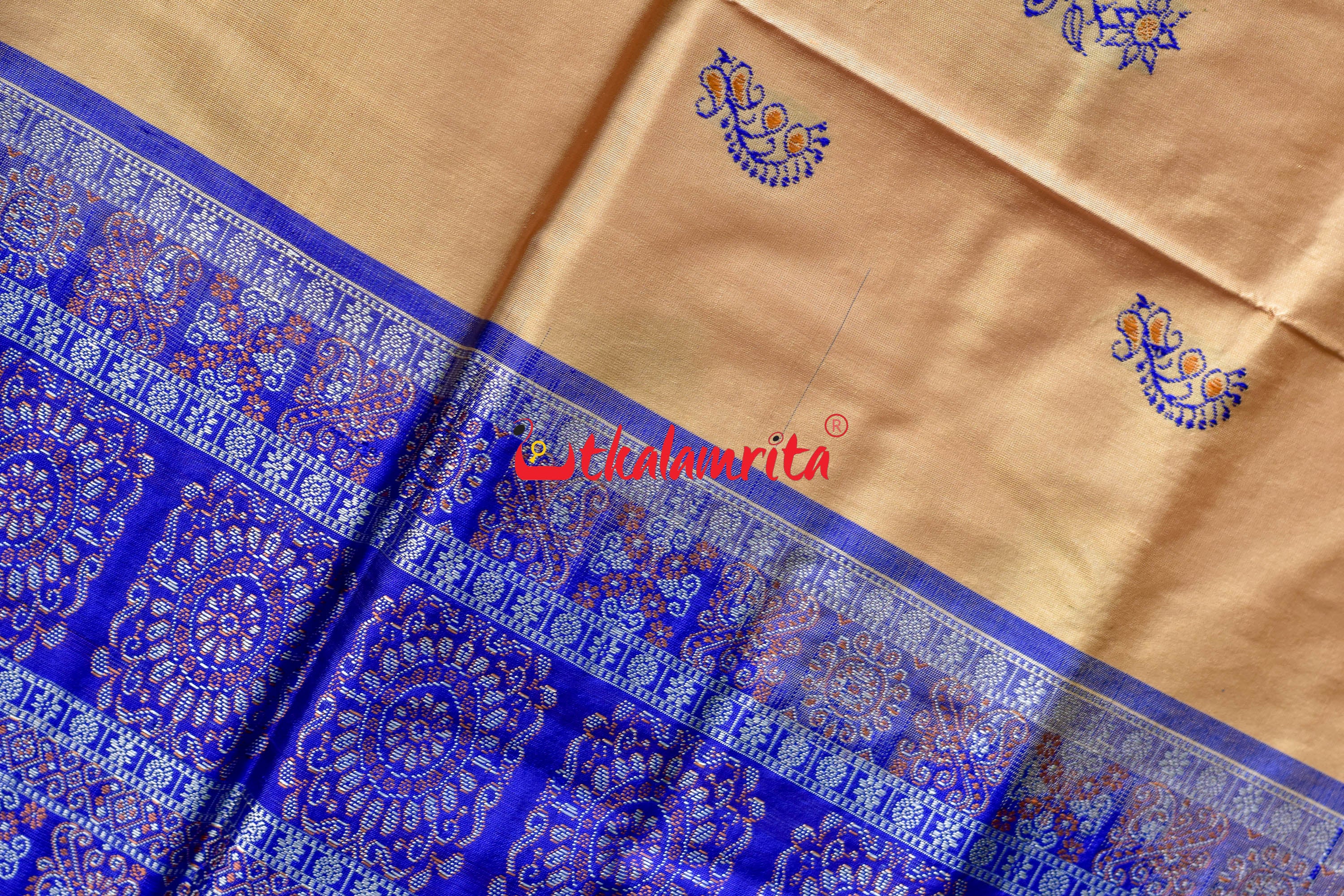 Chandan Blue Bomkai Silk Saree