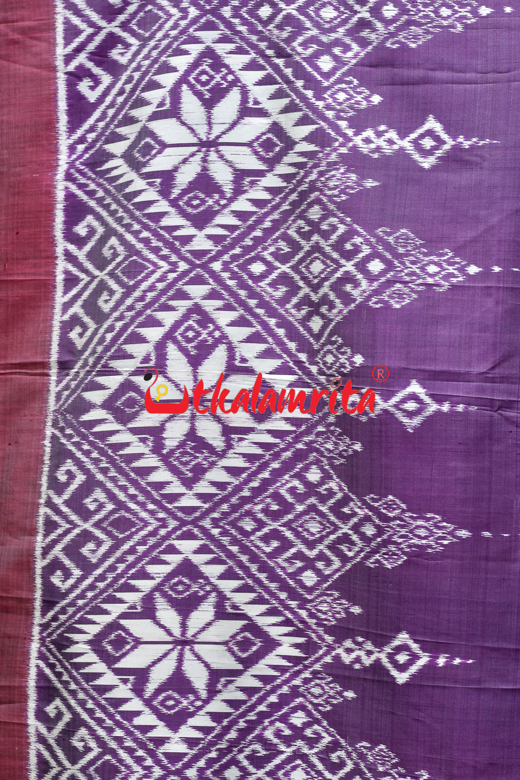 Lavender Flower Scot Khandua Silk Saree