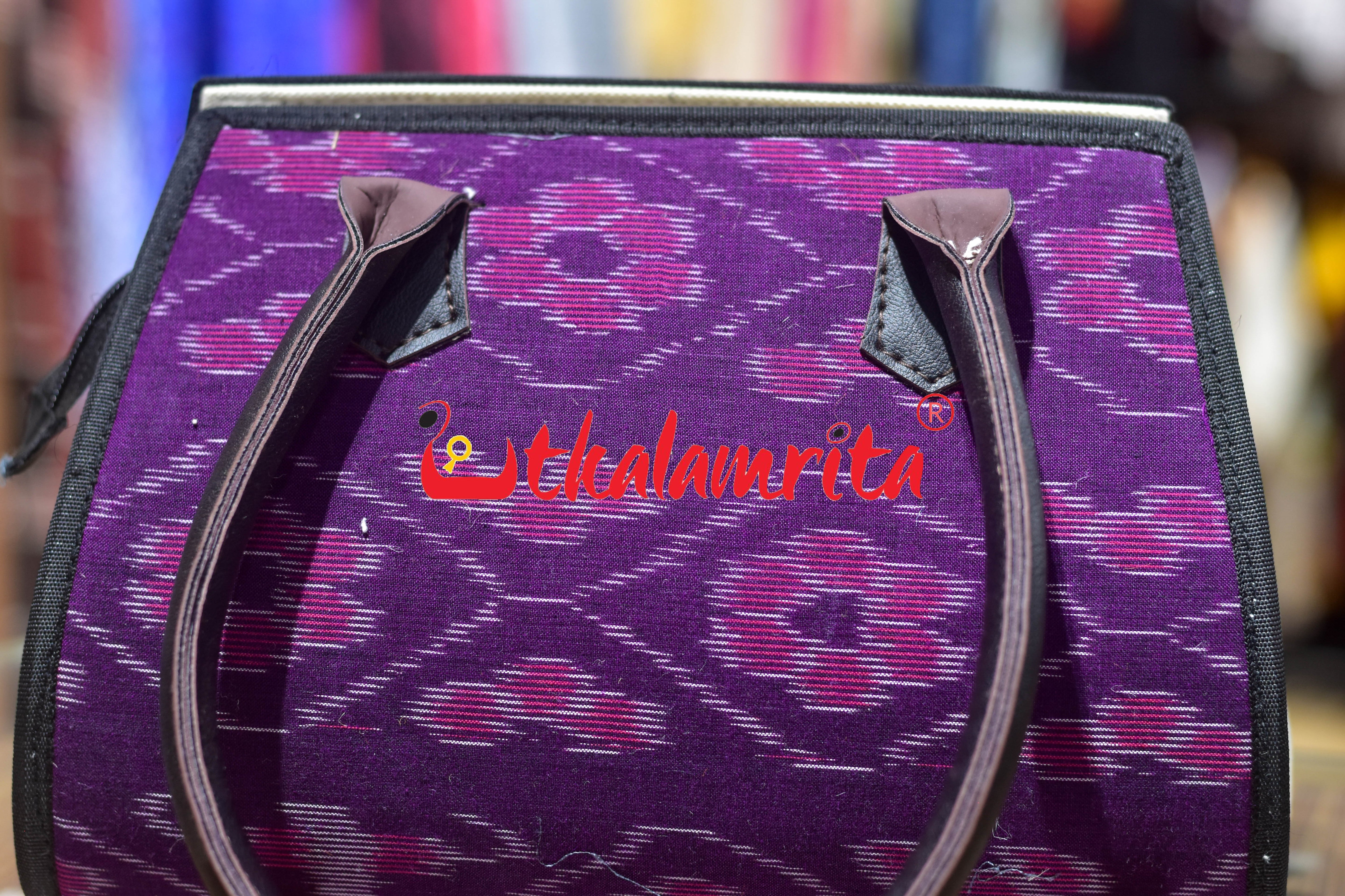 Purple Phula Bandha Trapezium Vanity Bag