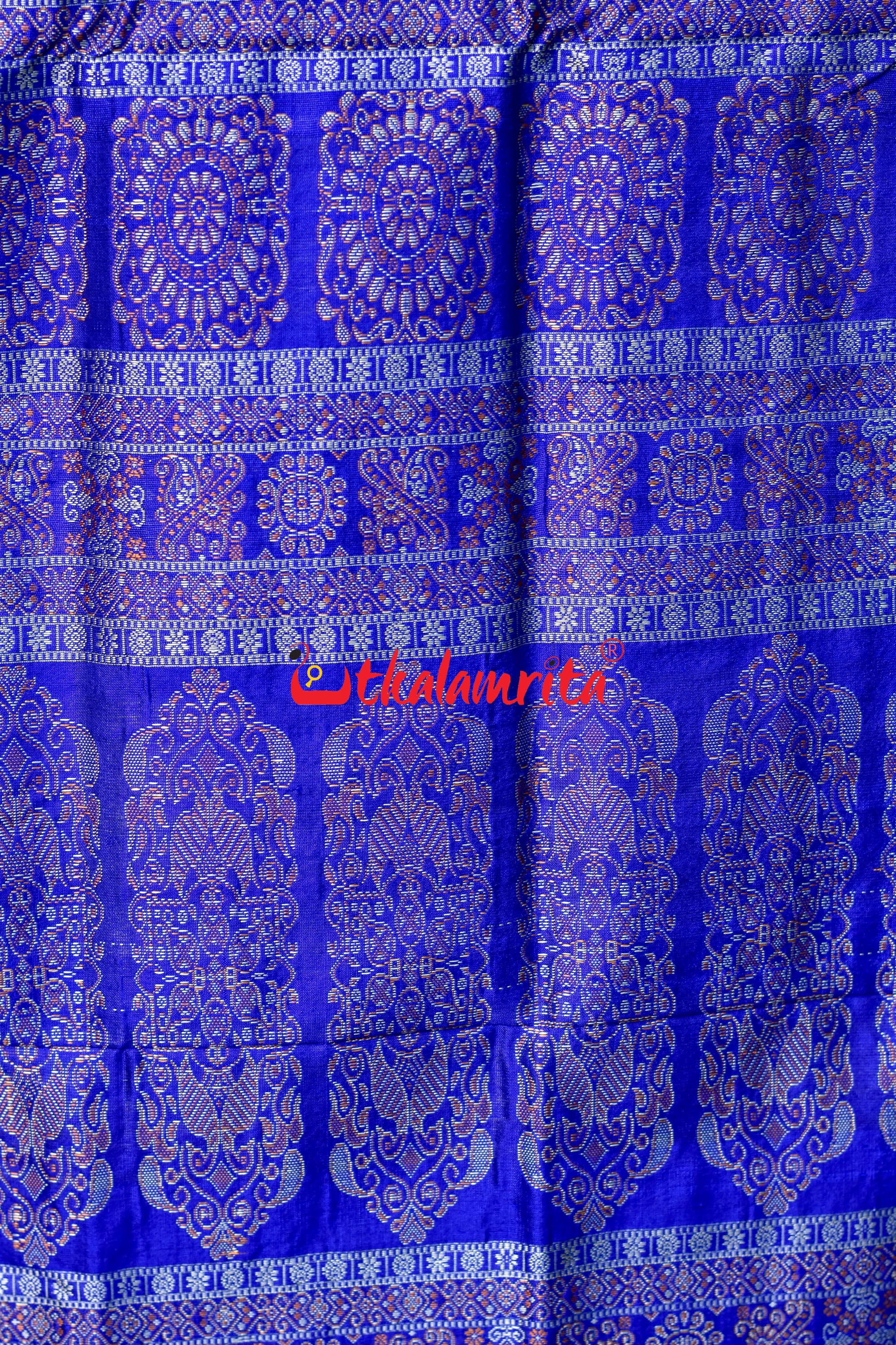 Chandan Blue Bomkai Silk Saree
