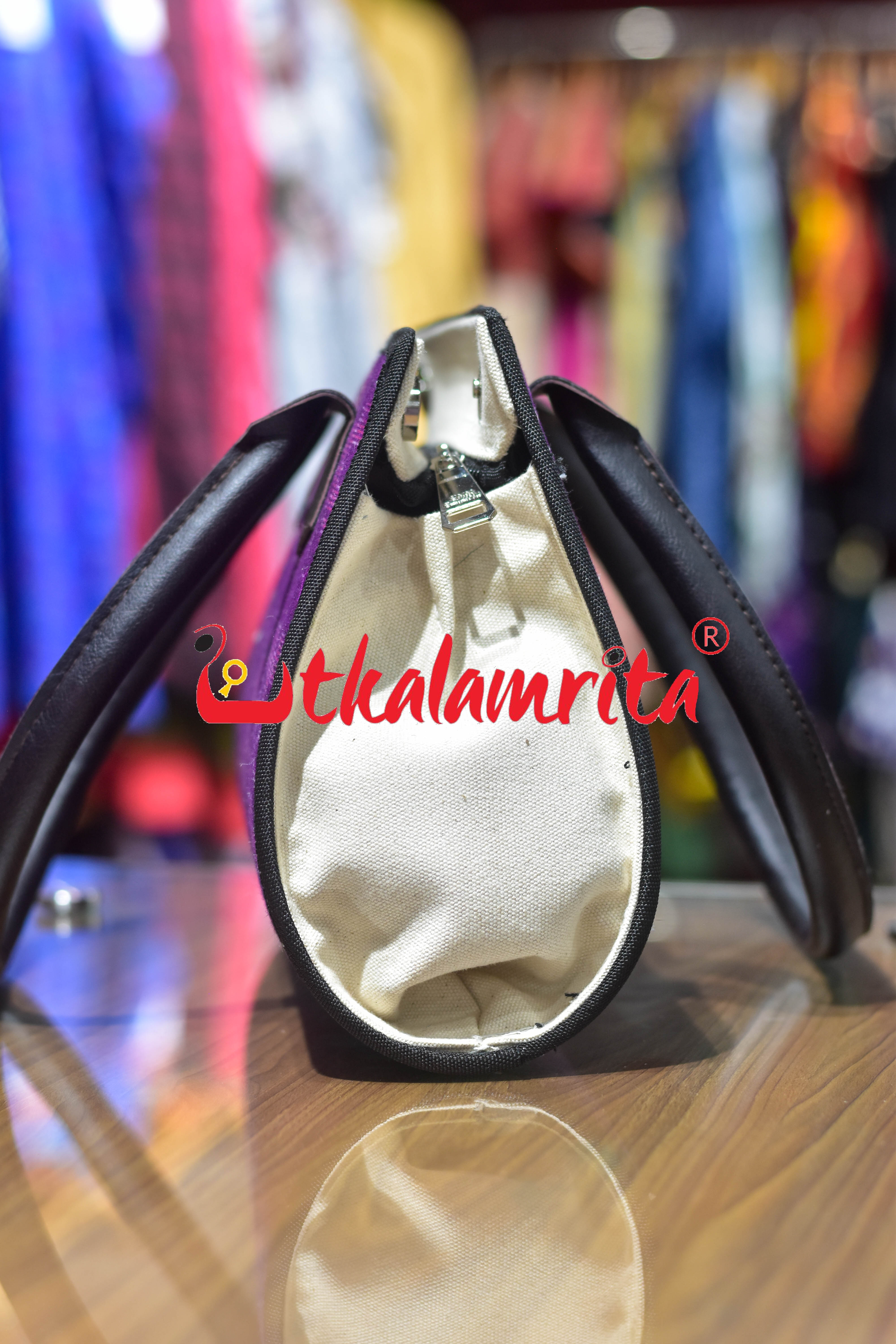 Purple Phula Bandha Trapezium Vanity Bag