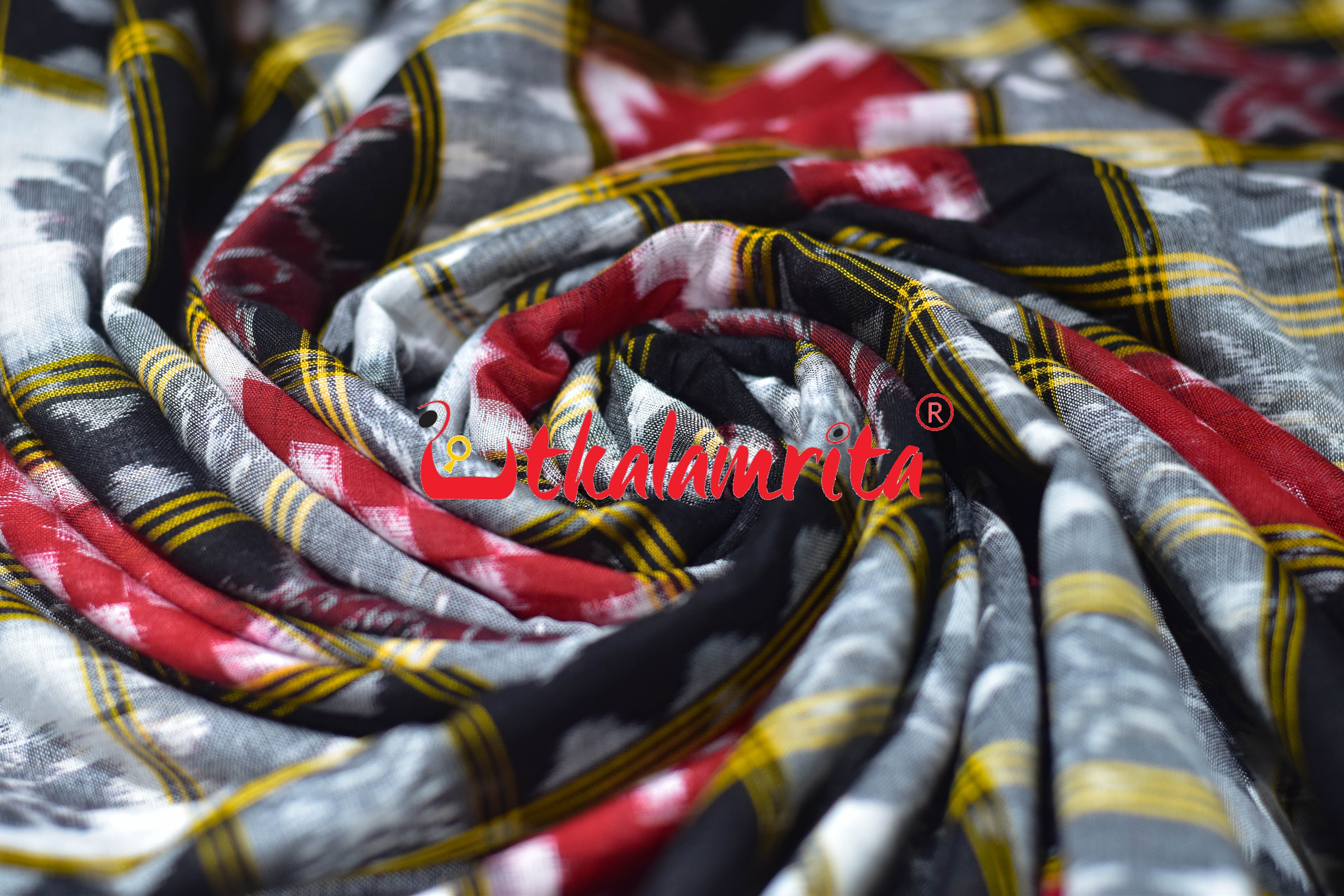 Red Black Sankha Phula Kothi Sambalpuri Cotton (Fabric)