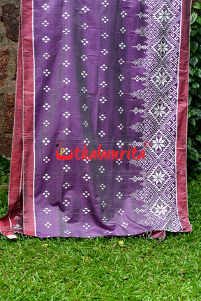 Lavender Flower Scot Khandua Silk Saree