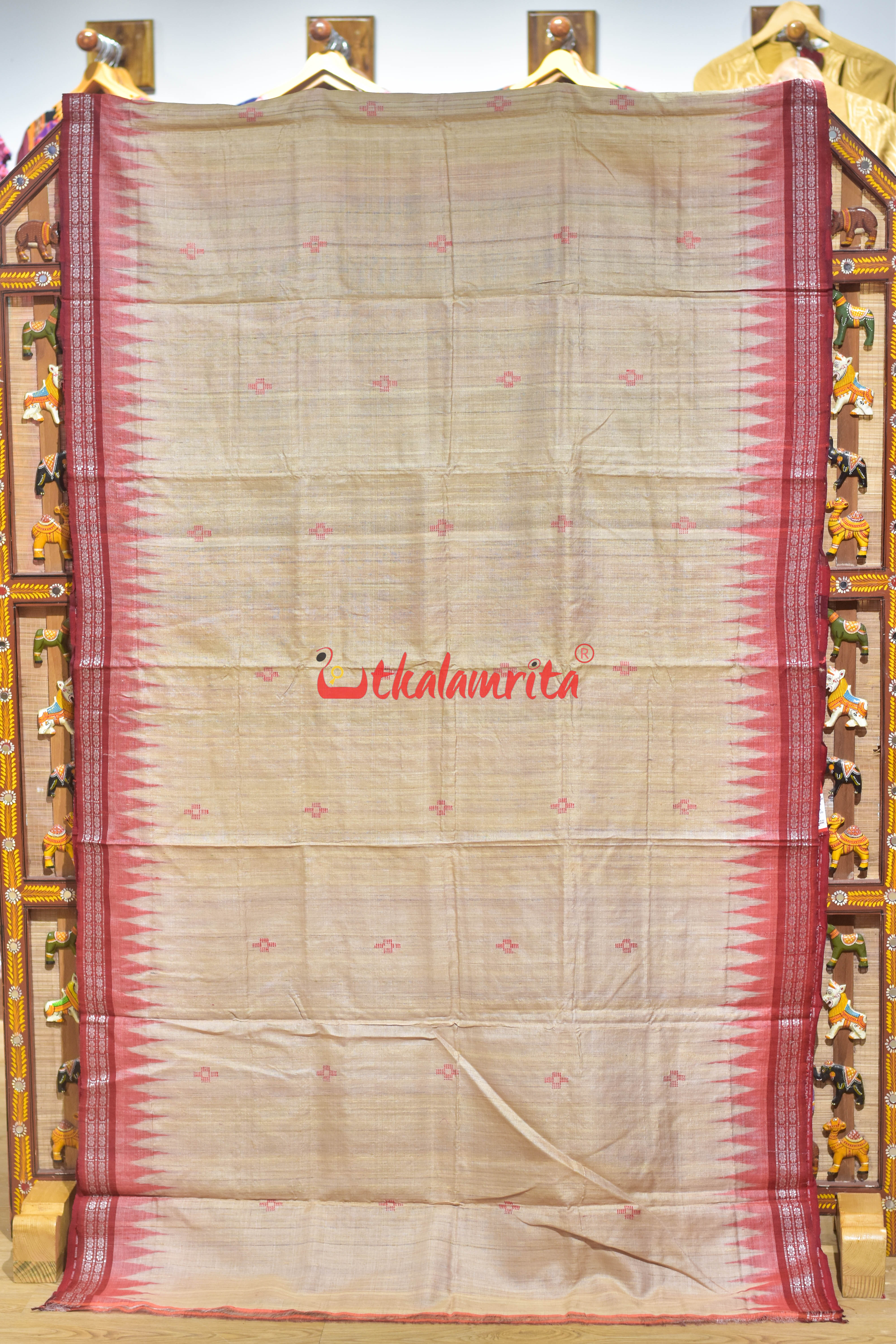 Natural Body Dobby Border Fine Gopalpur Tussar Silk Saree