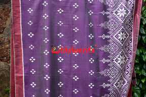 Lavender Flower Scot Khandua Silk Saree