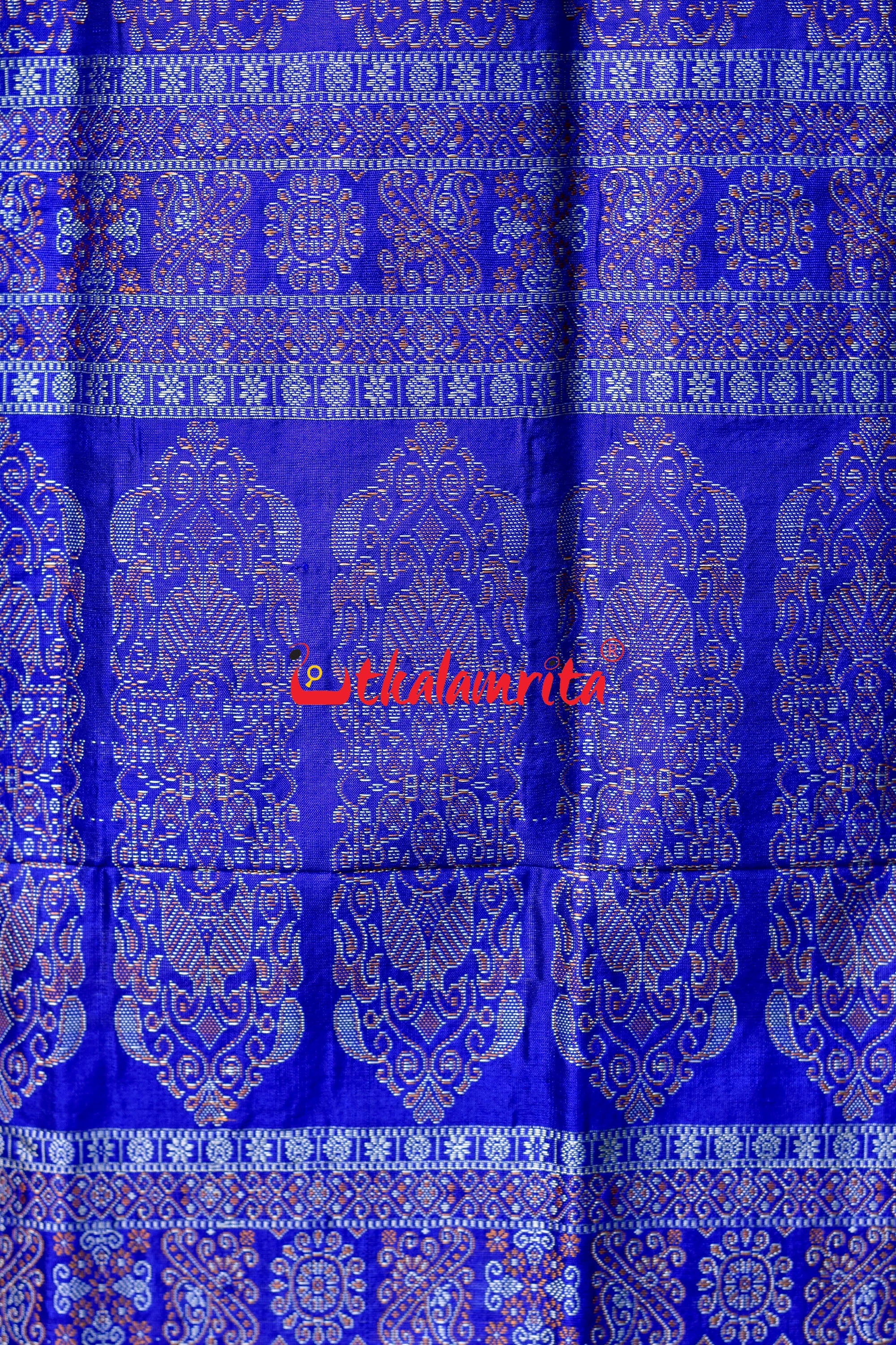 Chandan Blue Bomkai Silk Saree
