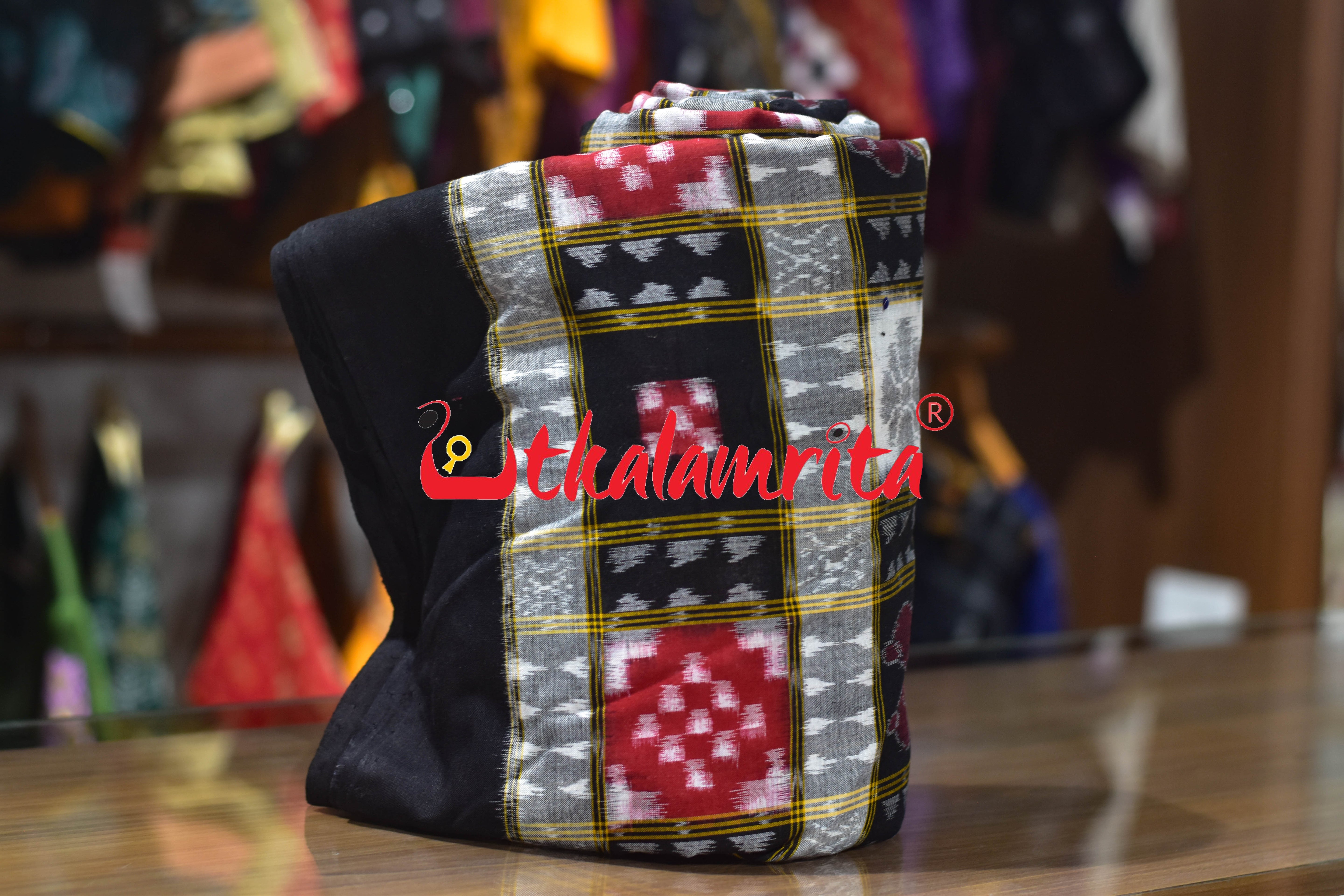 Red Black Sankha Phula Kothi Sambalpuri Cotton (Fabric)