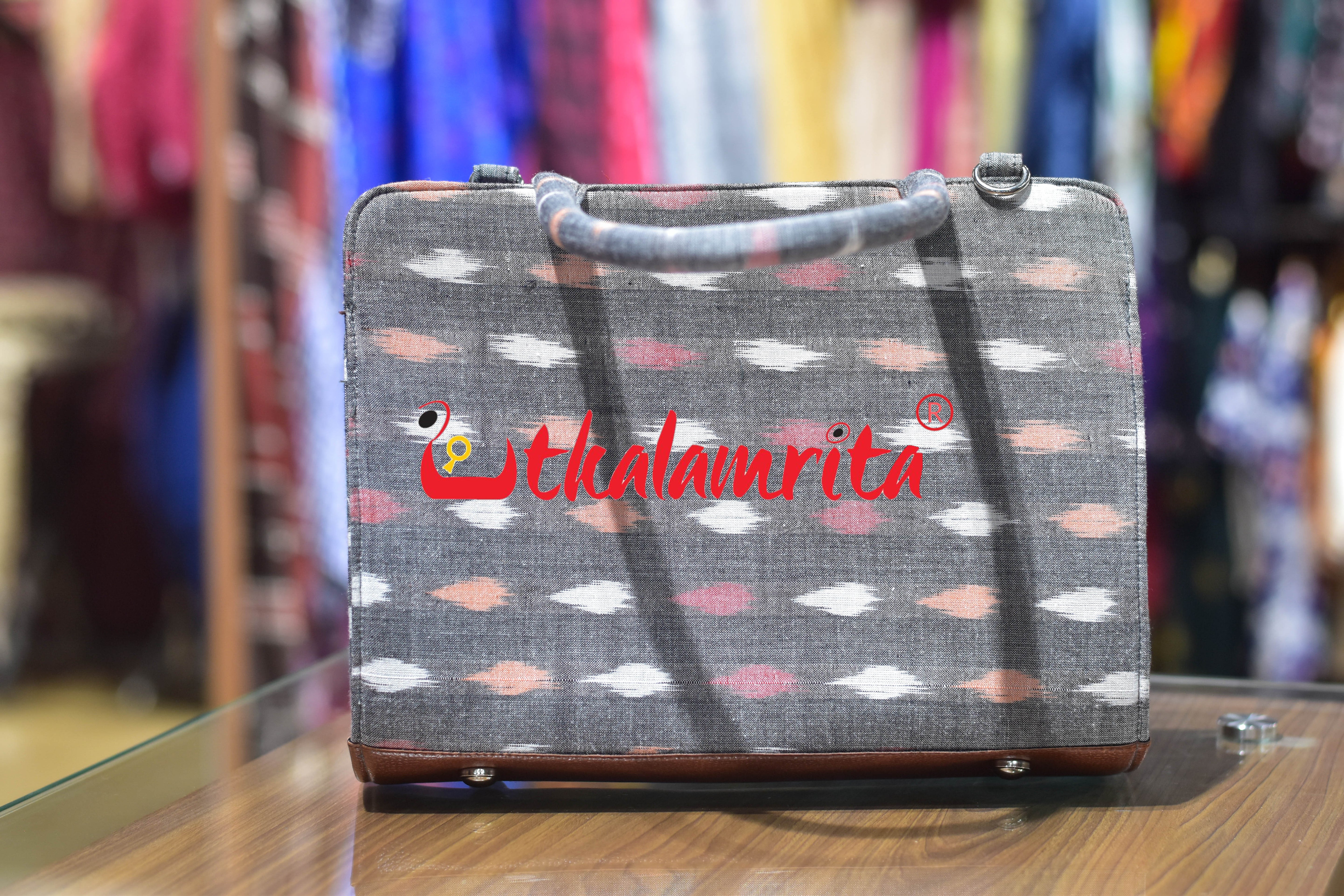 Multi Dots on Grey Medium Vanity Bag