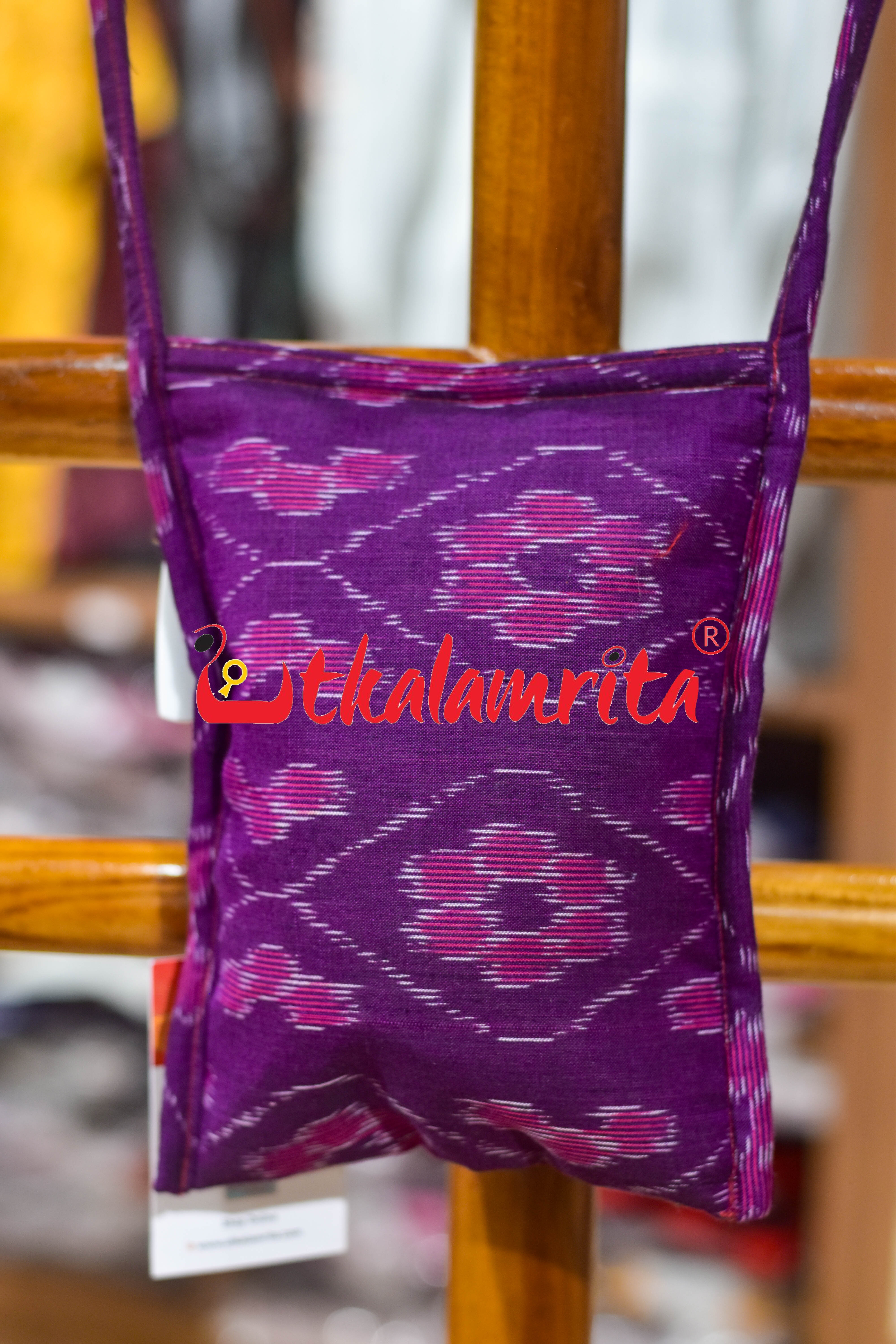 Purple Wavy Flower Bandha Mobile Sling Bag