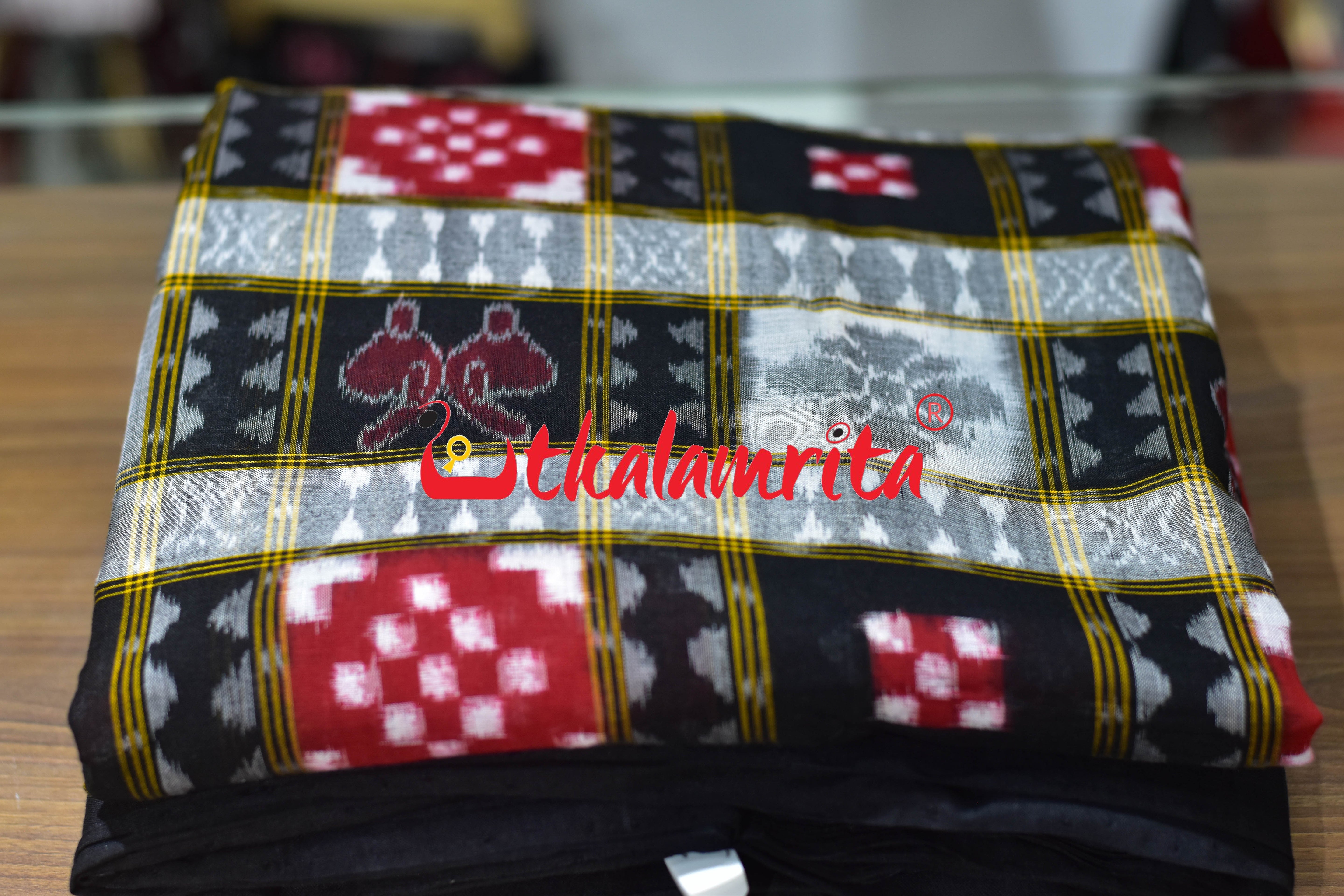 Red Black Sankha Phula Kothi Sambalpuri Cotton (Fabric)