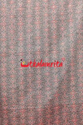 Grey Red Sambalpuri Fish Border (Dupatta)