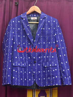 Blue Lahari Sambalpuri Tipa (Mens' Blazer)