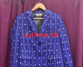 Blue Lahari Sambalpuri Tipa (Mens' Blazer)