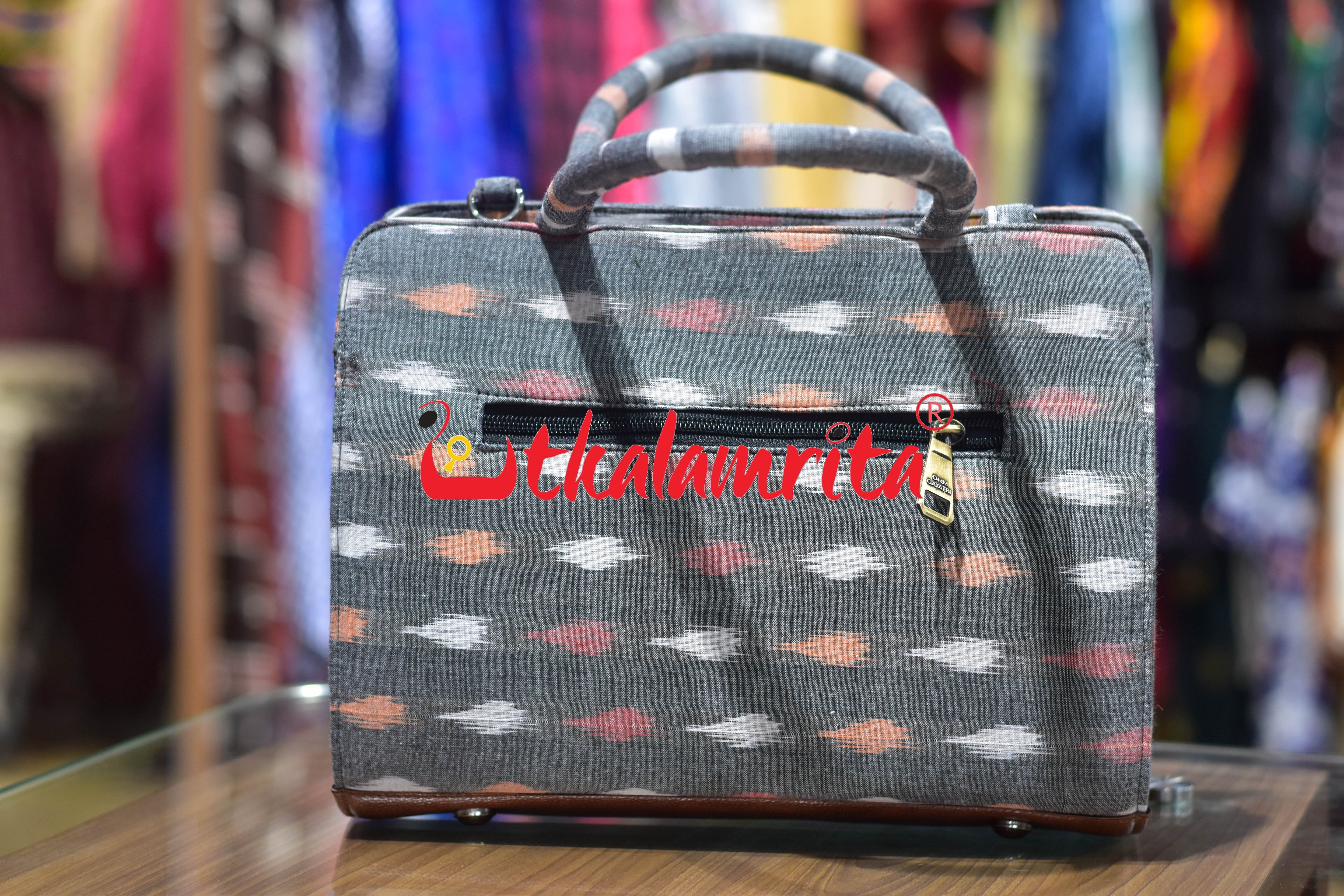 Multi Dots on Grey Medium Vanity Bag