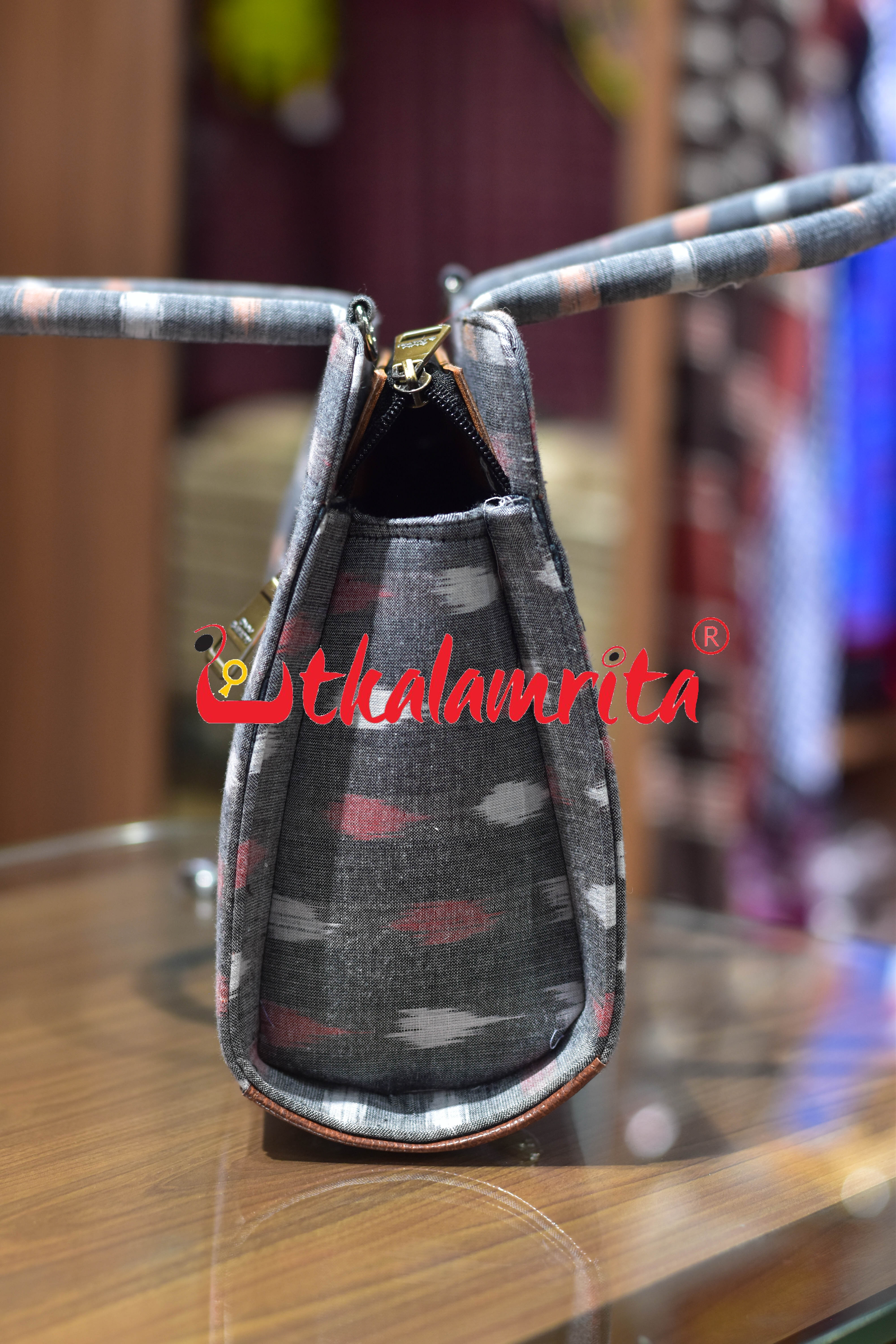 Multi Dots on Grey Medium Vanity Bag