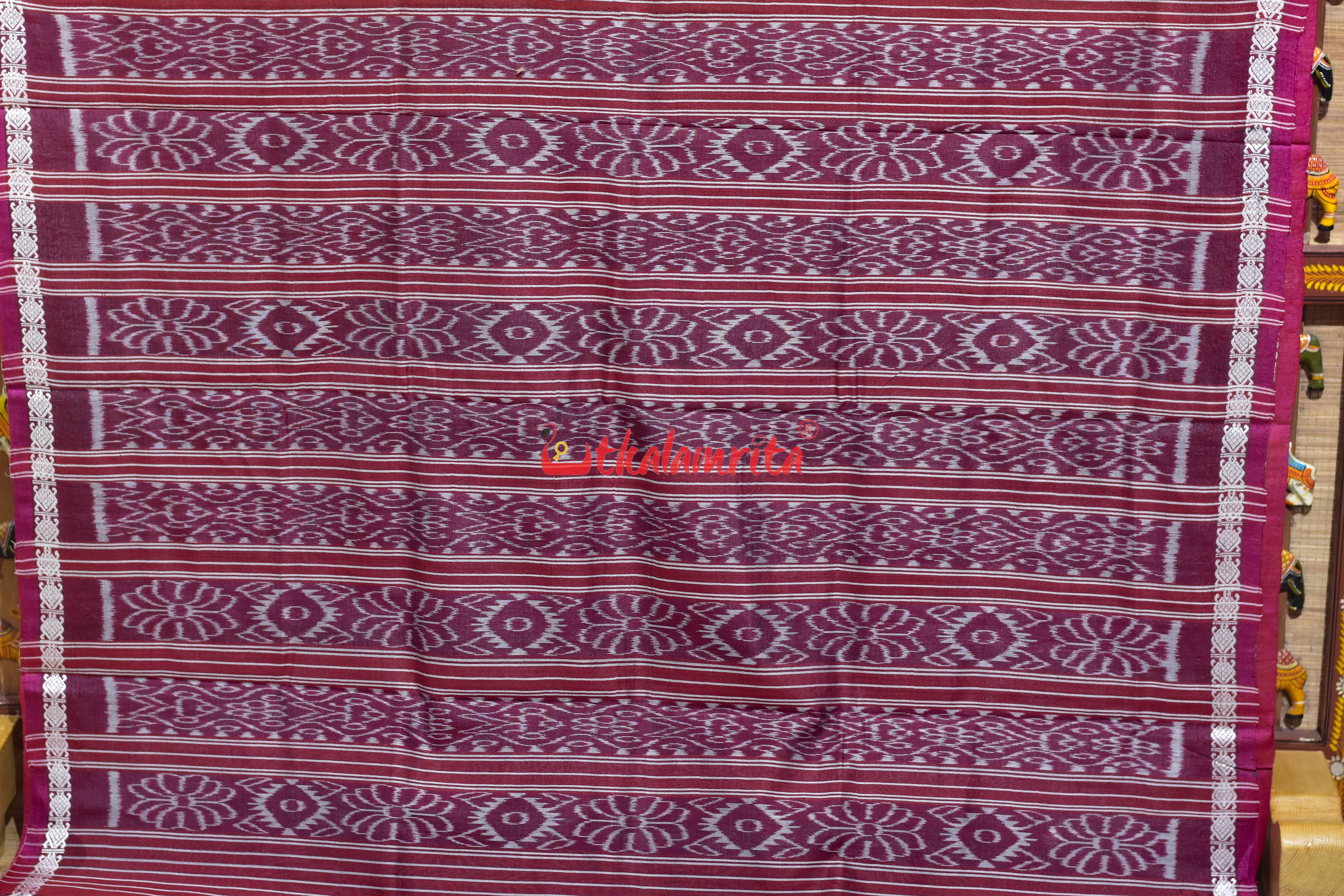 Mustard Red Dobby Border Fine Gopalpur Tussar Silk Saree